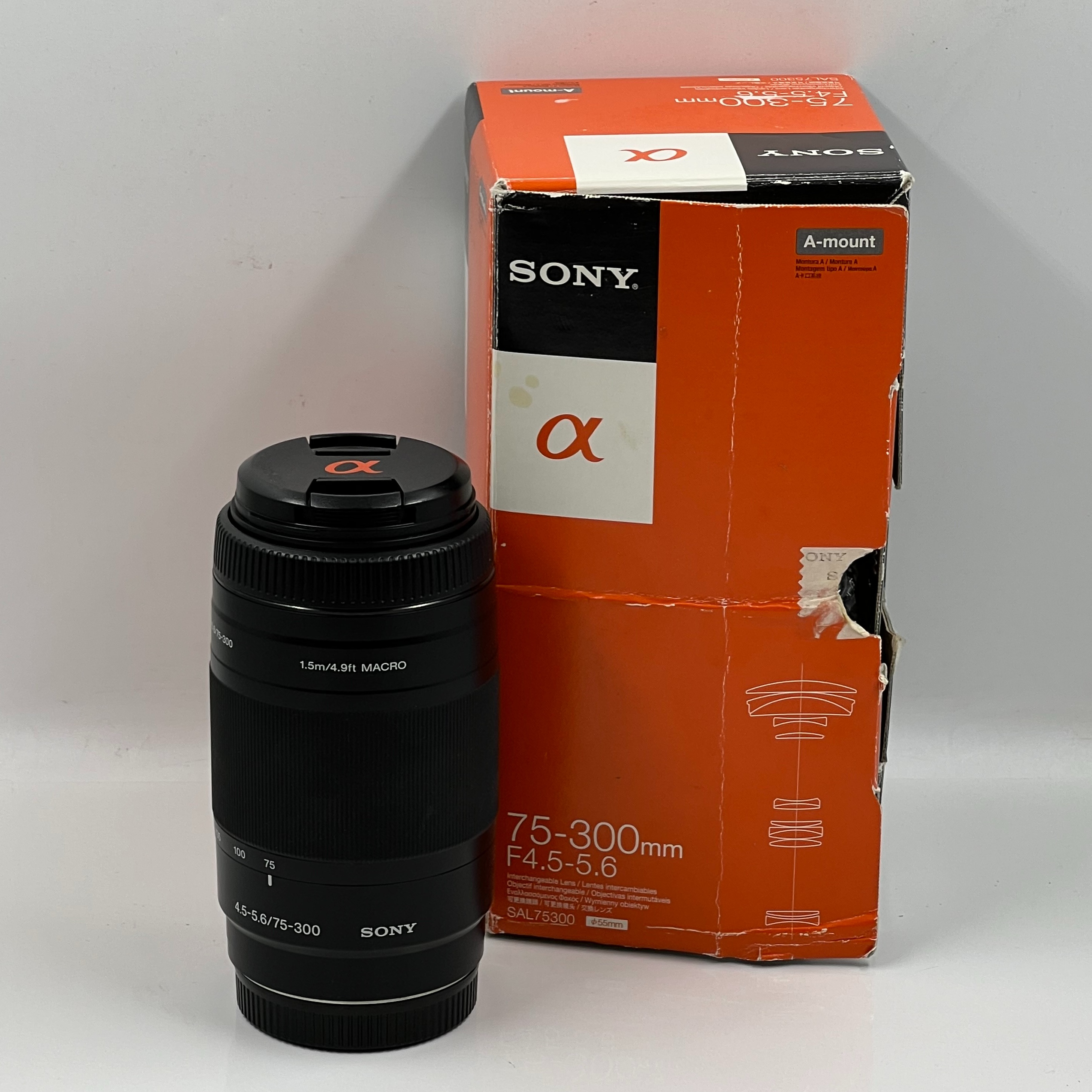 Product photo for SONY 75-300MM F/4.5 - 5.6 A MOUNT LENS