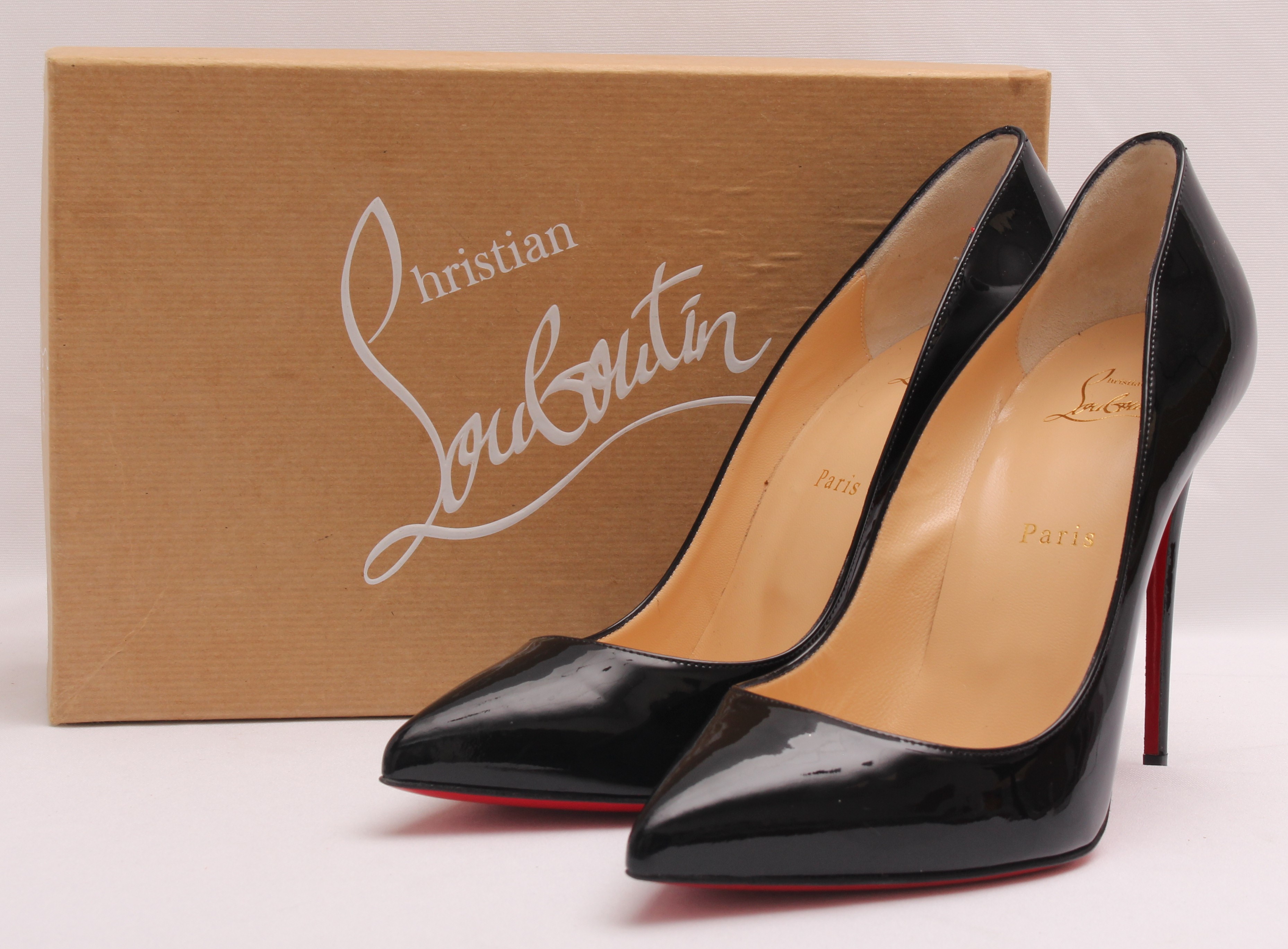 Product photo for Christian Louboutin Pigalle Follies 100 Patent - UK Size 7.5 Boxed (U)