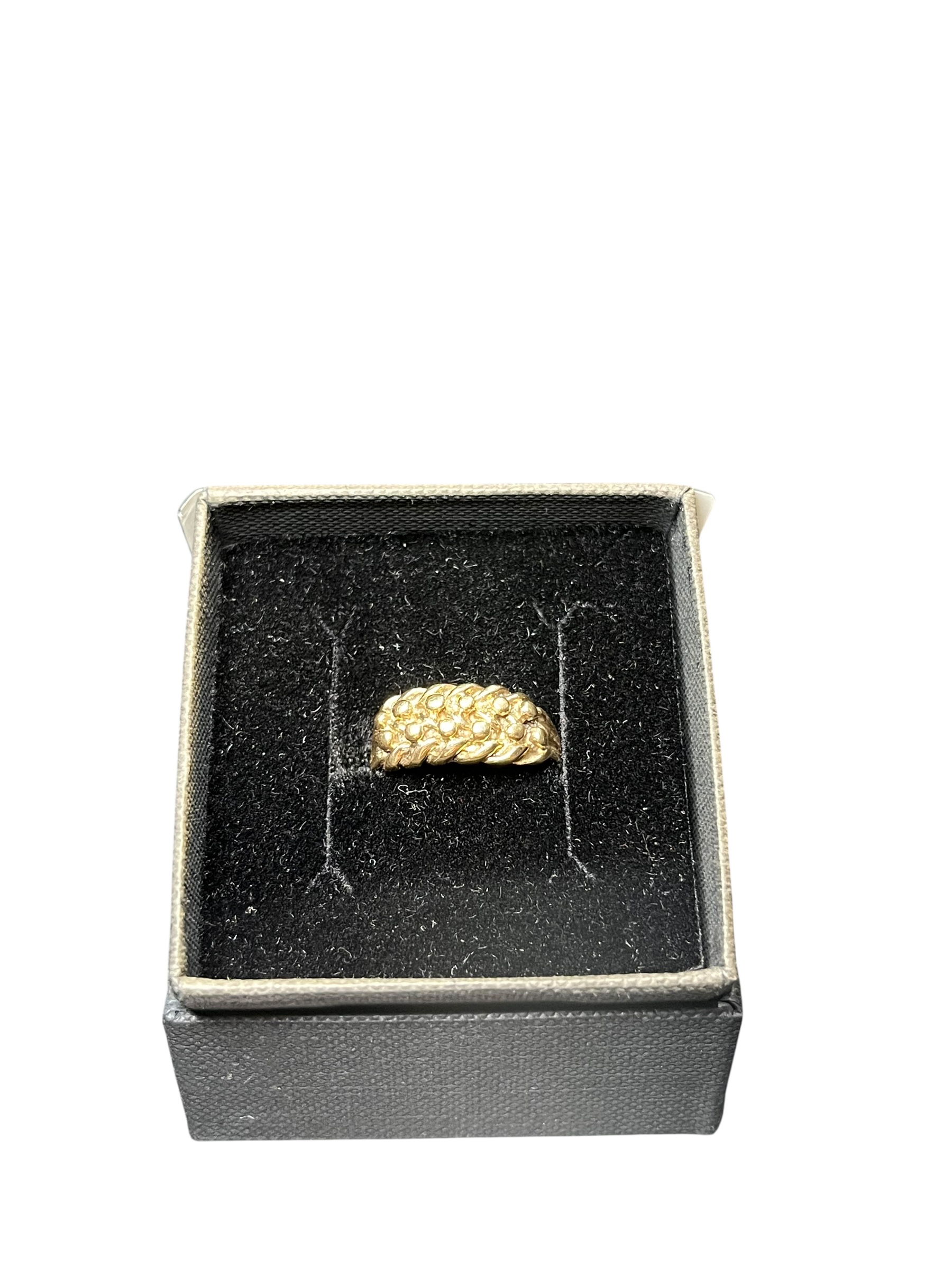 Product photo for 9ct Gold Two-Row Keepers Ring – Size N Excellent Condition