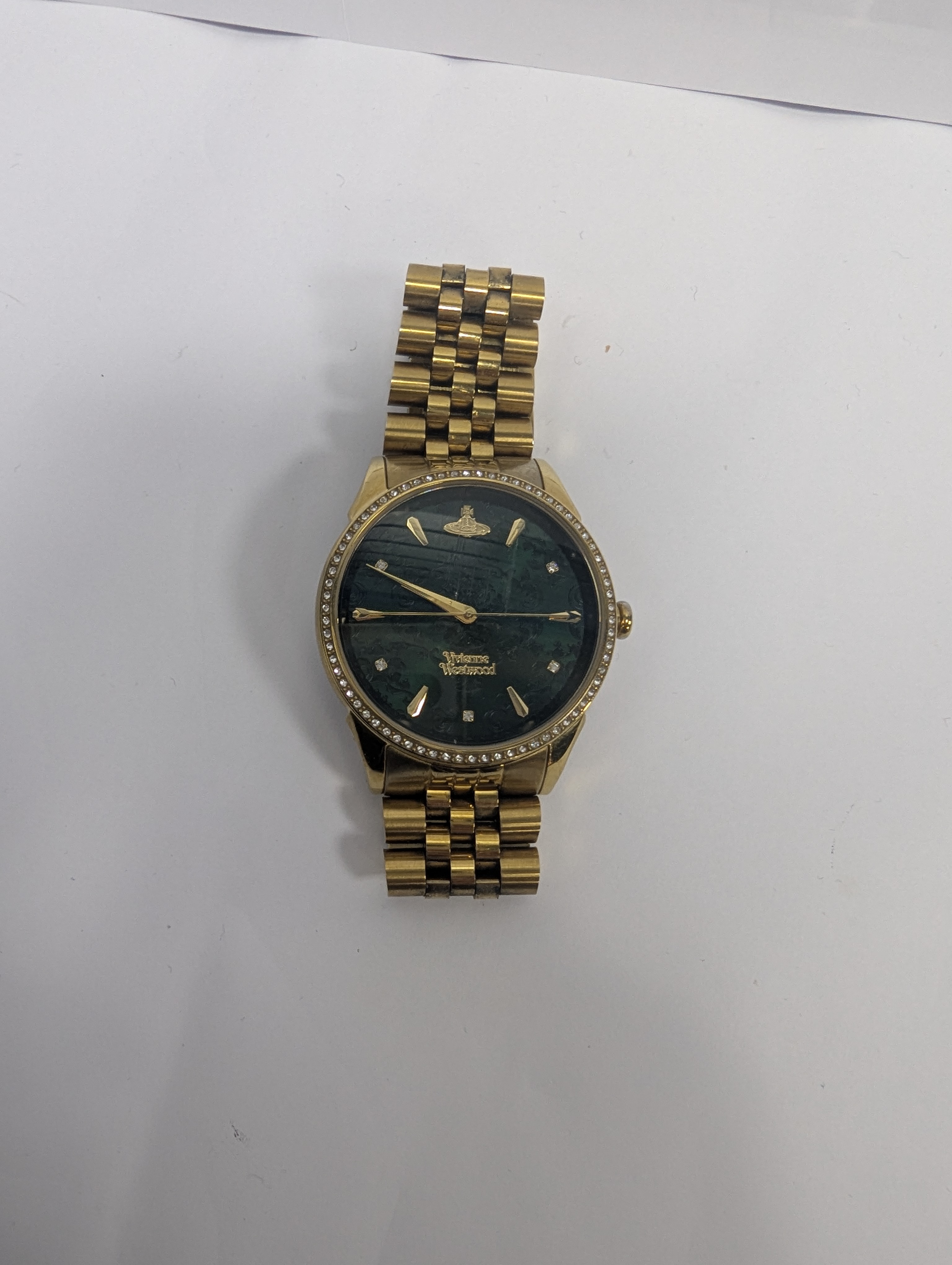 Product photo for vivenne westwood  vivienne westwood gold watch green face non original box