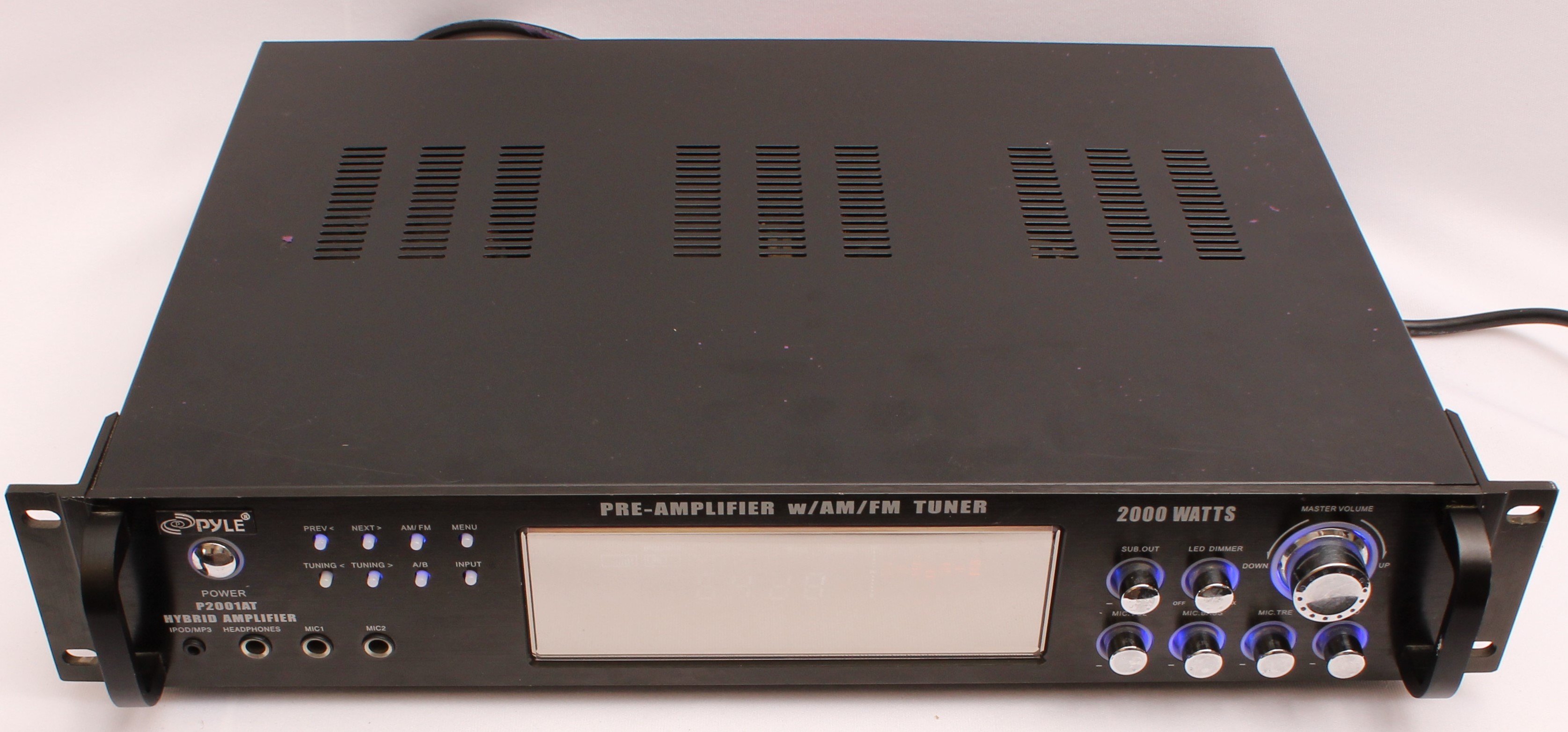Product photo for Pyle 2000W P2001AT Hybrid Pre Amplifier with AM/FM Tuner - Amp Only (U)
