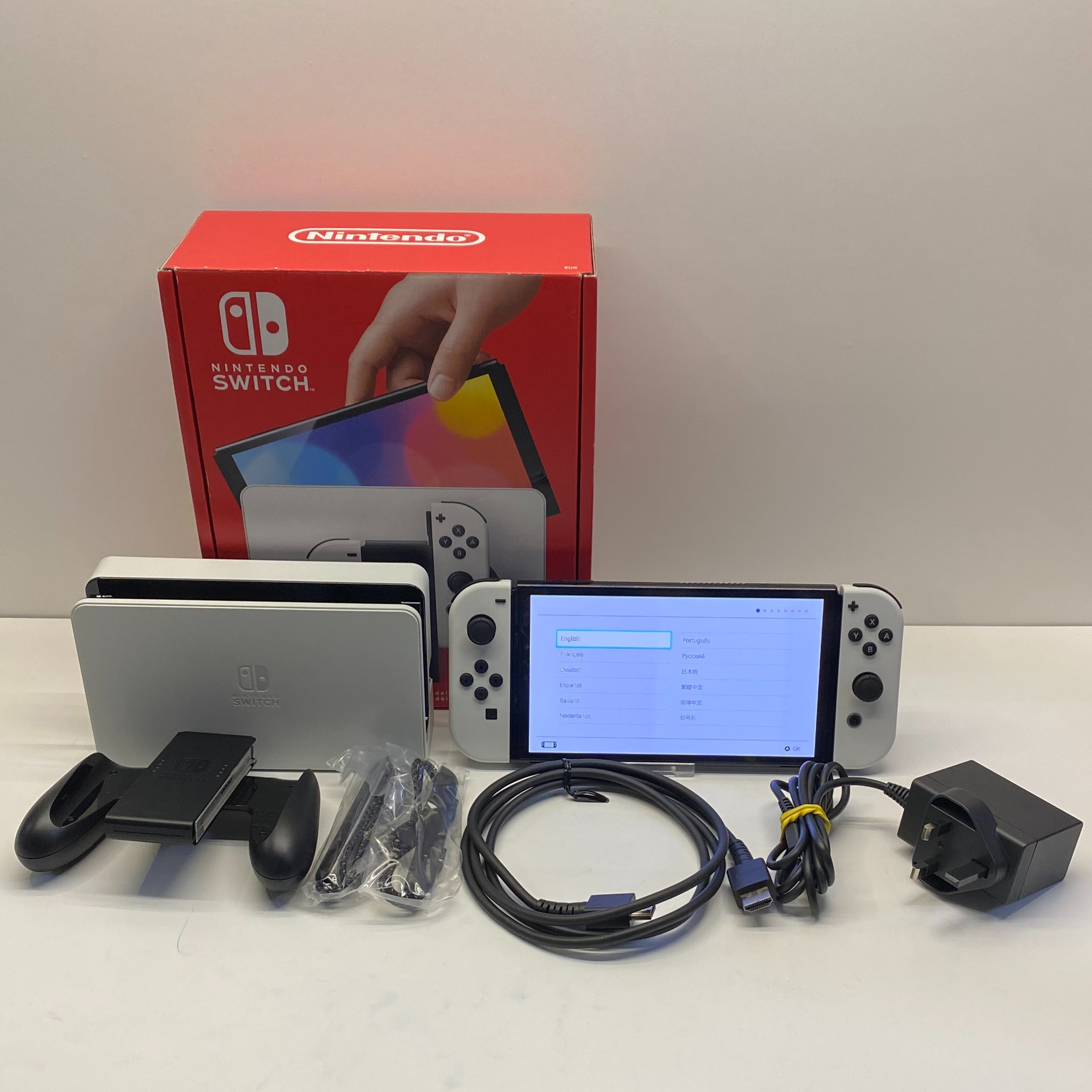 Product photo for Nintendo Switch OLED Console in White 64GB Boxed