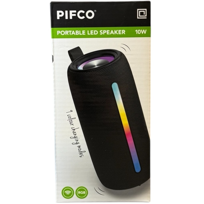 Product photo for New: Pifco Portable LED Speaker - Black, 10W