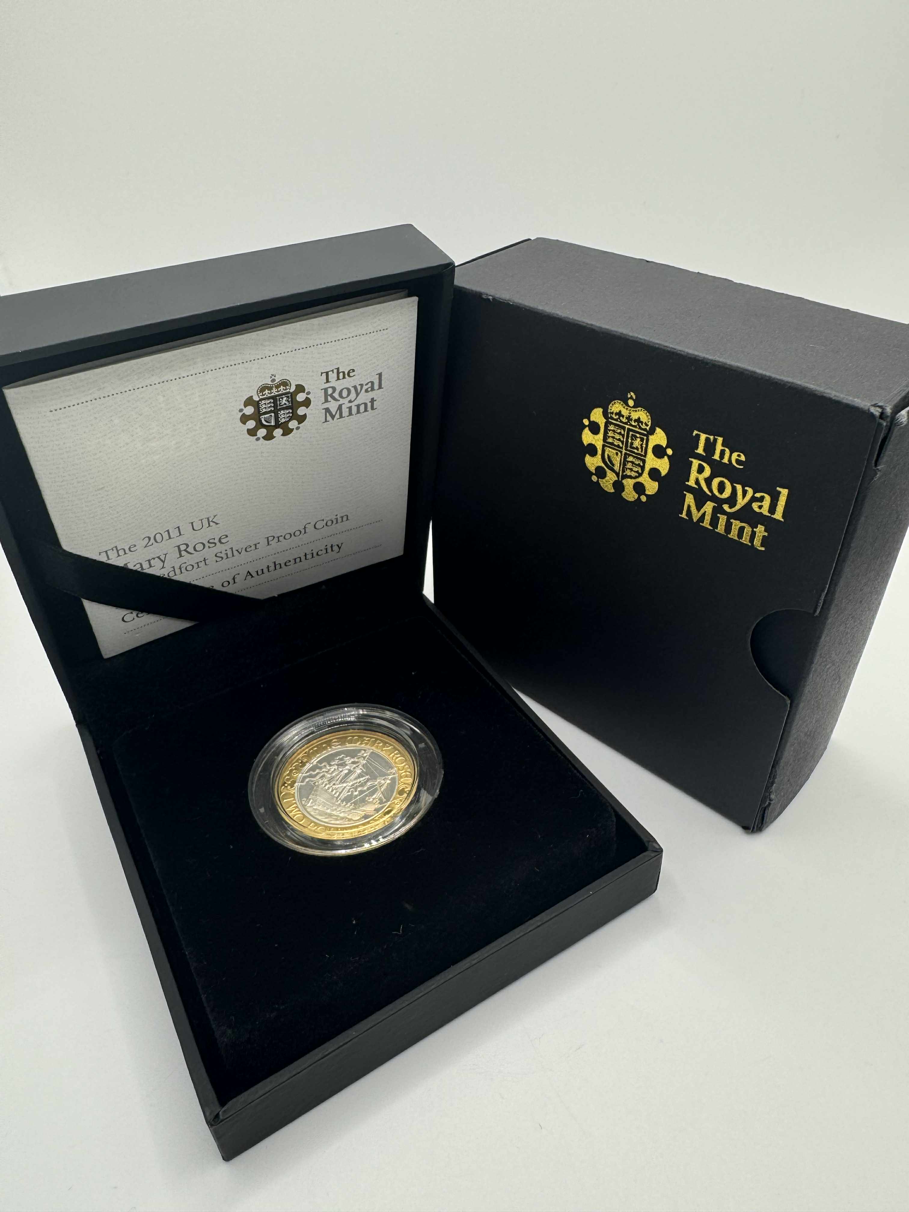 Product photo for The Royal Mint 2011 Mary Rose £2 Piedfort Silver Proof Coin