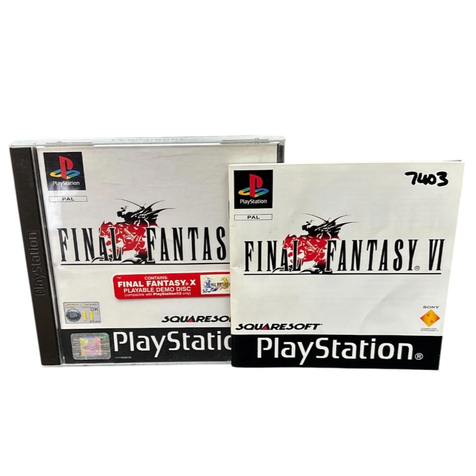 Product photo for Final Fantasy VI, w/ Manual, Boxed - PlayStation 1 Game