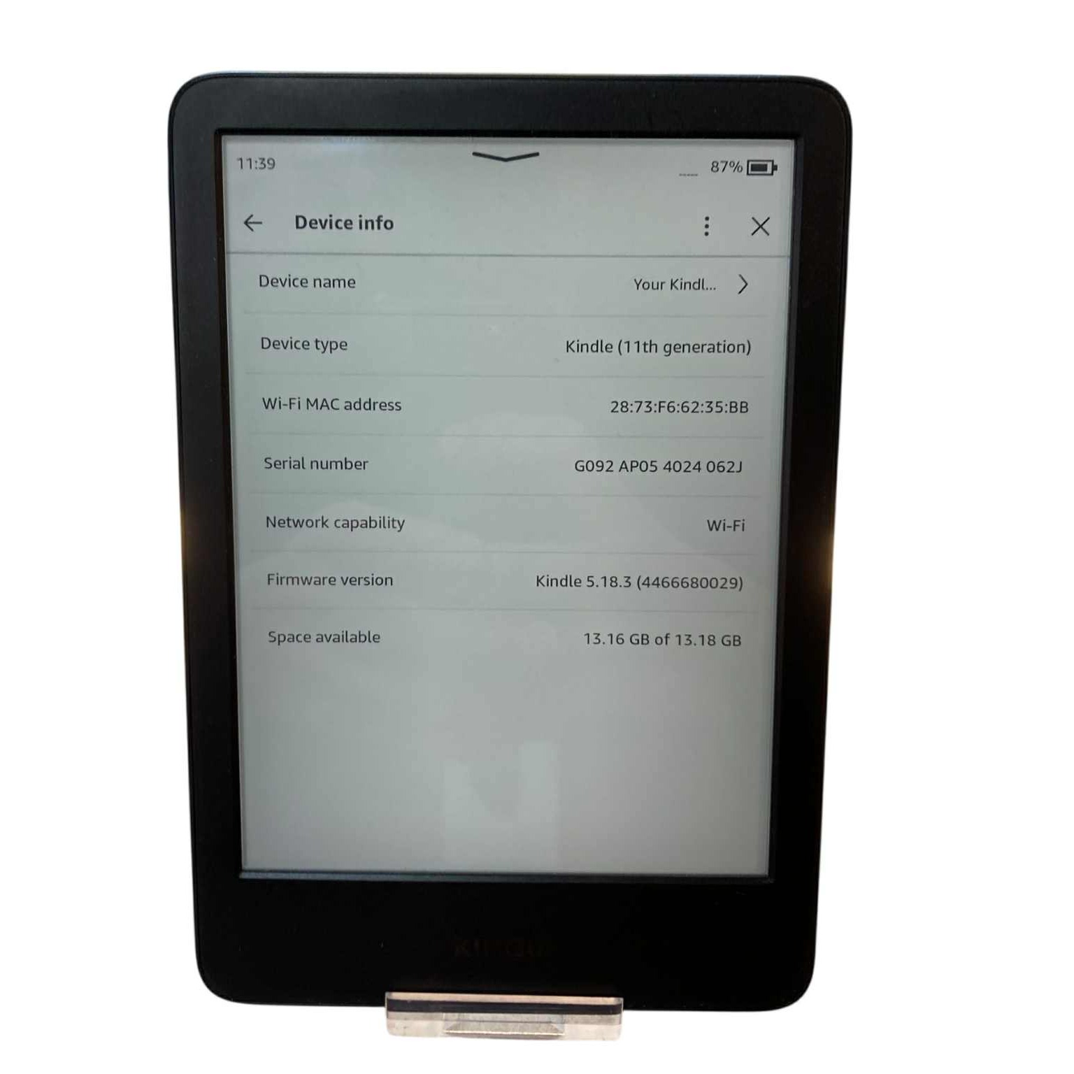Product photo for Amazon Kindle (11th Gen) WiFi 16GB (2022) - Black, B (With Ads)