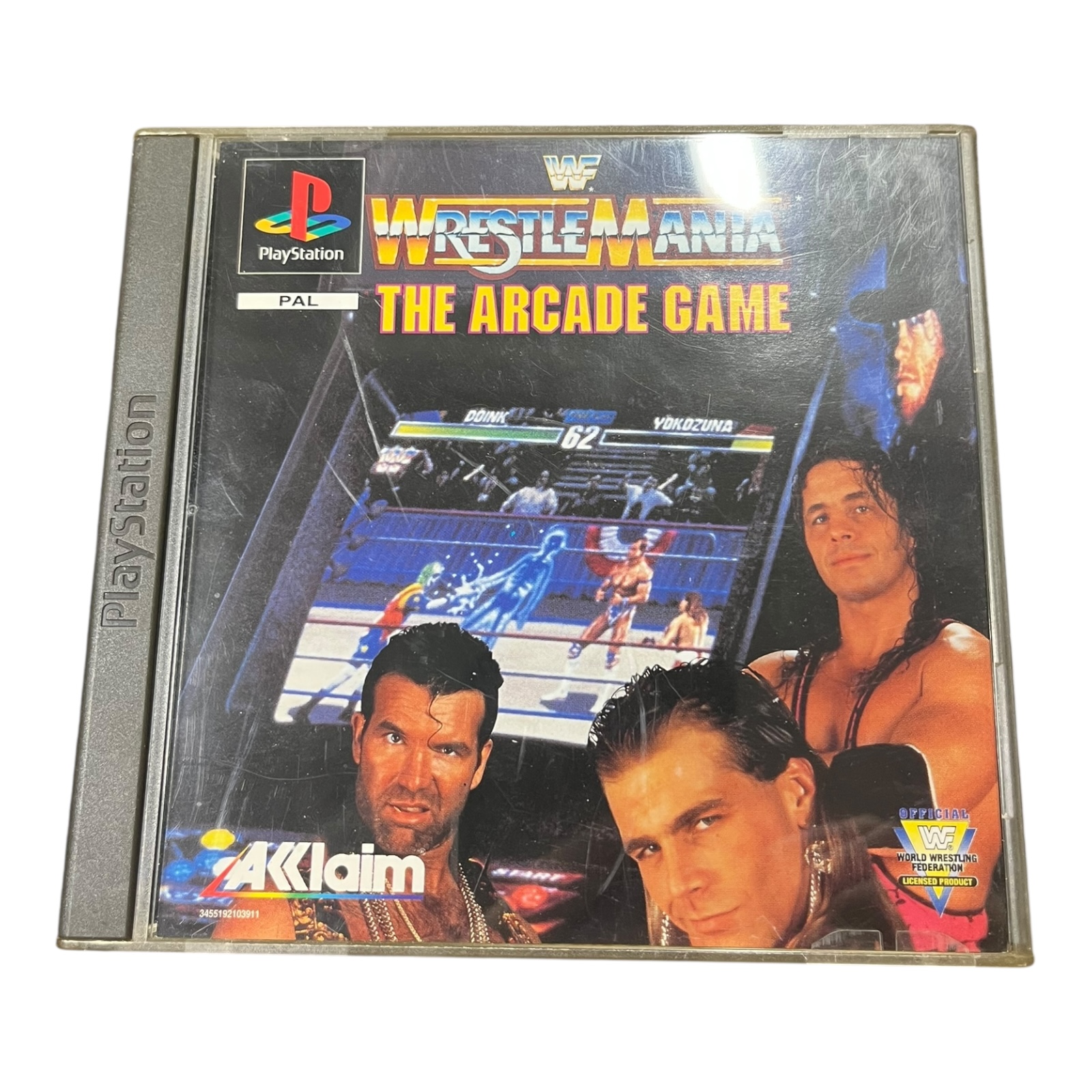 Product photo for WrestleMania: The Arcade Game – With Manual Retro Video RARE