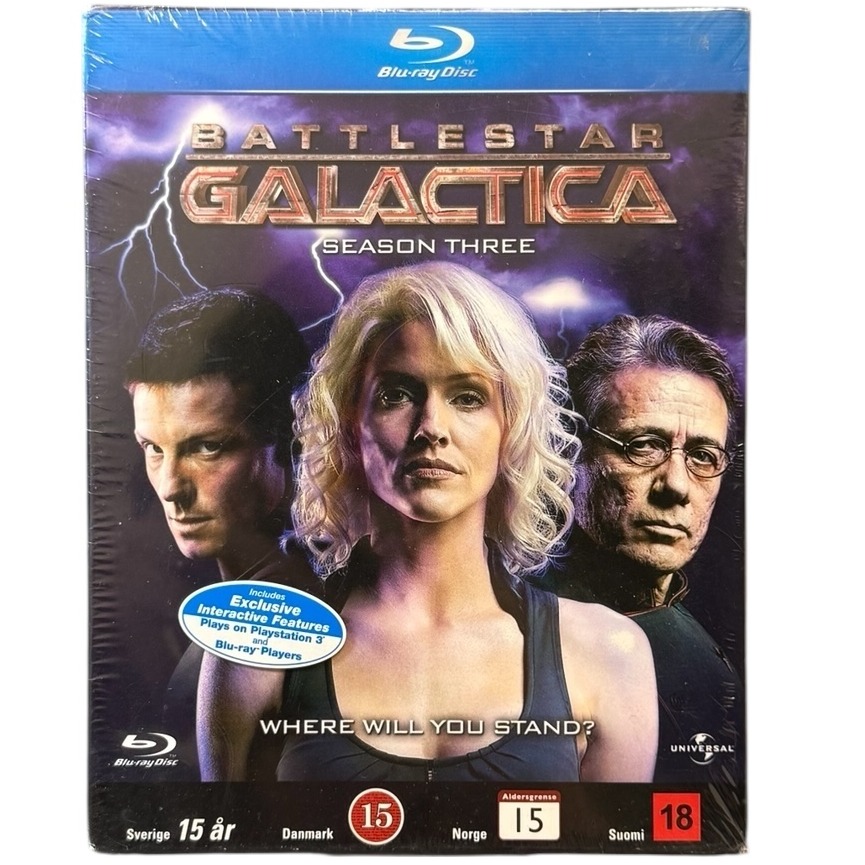 Product photo for New: Battlestar Galactica Season Three - Blu-Ray (Region 2, Nordic)