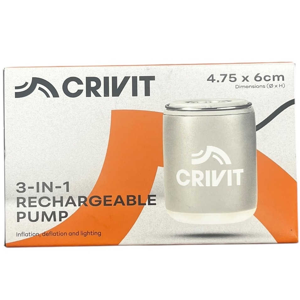 Product photo for New: Crizit 3-In-1 Rechargable Pump - 180L/Min Flow Rate (25min Time)