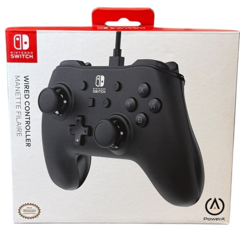 Product photo for New: PowerA Official Controller For Nintendo Switch - Black, Wired