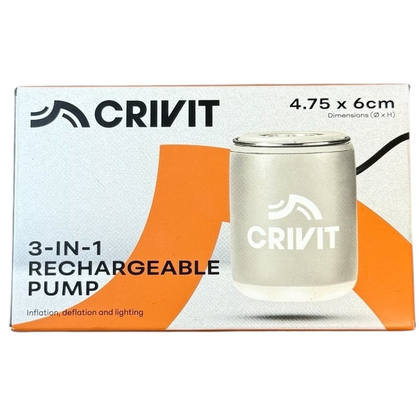 Product photo for New: Crivit 3-in-1 Rechargeable Pump - White