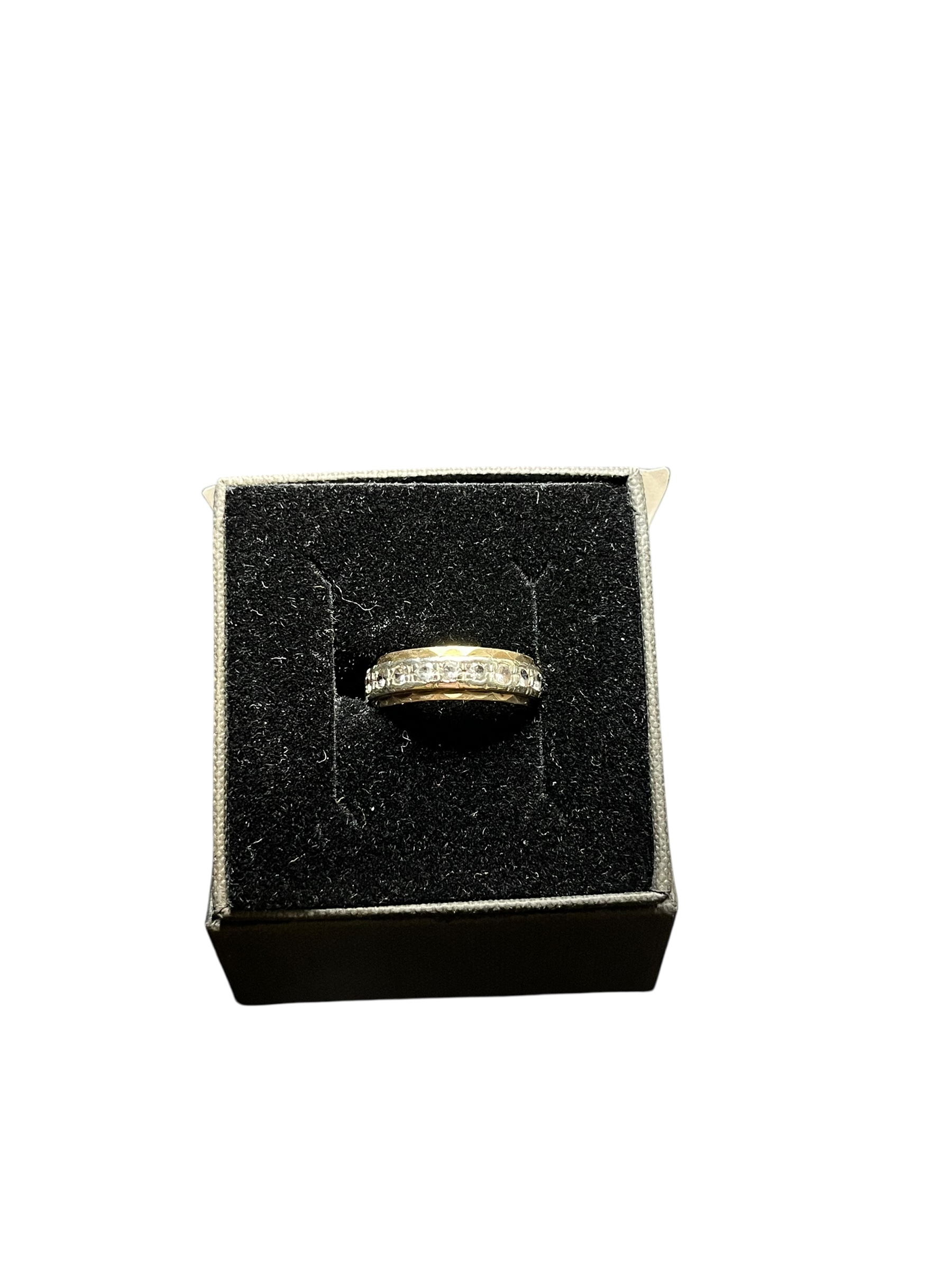 Product photo for 9ct Two-Tone CZ Eternity Ring – Size O