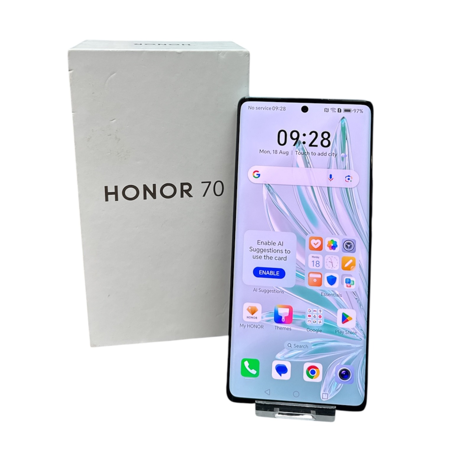Product photo for Honor 70 5G Dual Sim (8GB+256GB) Emerald Green, Unlocked B