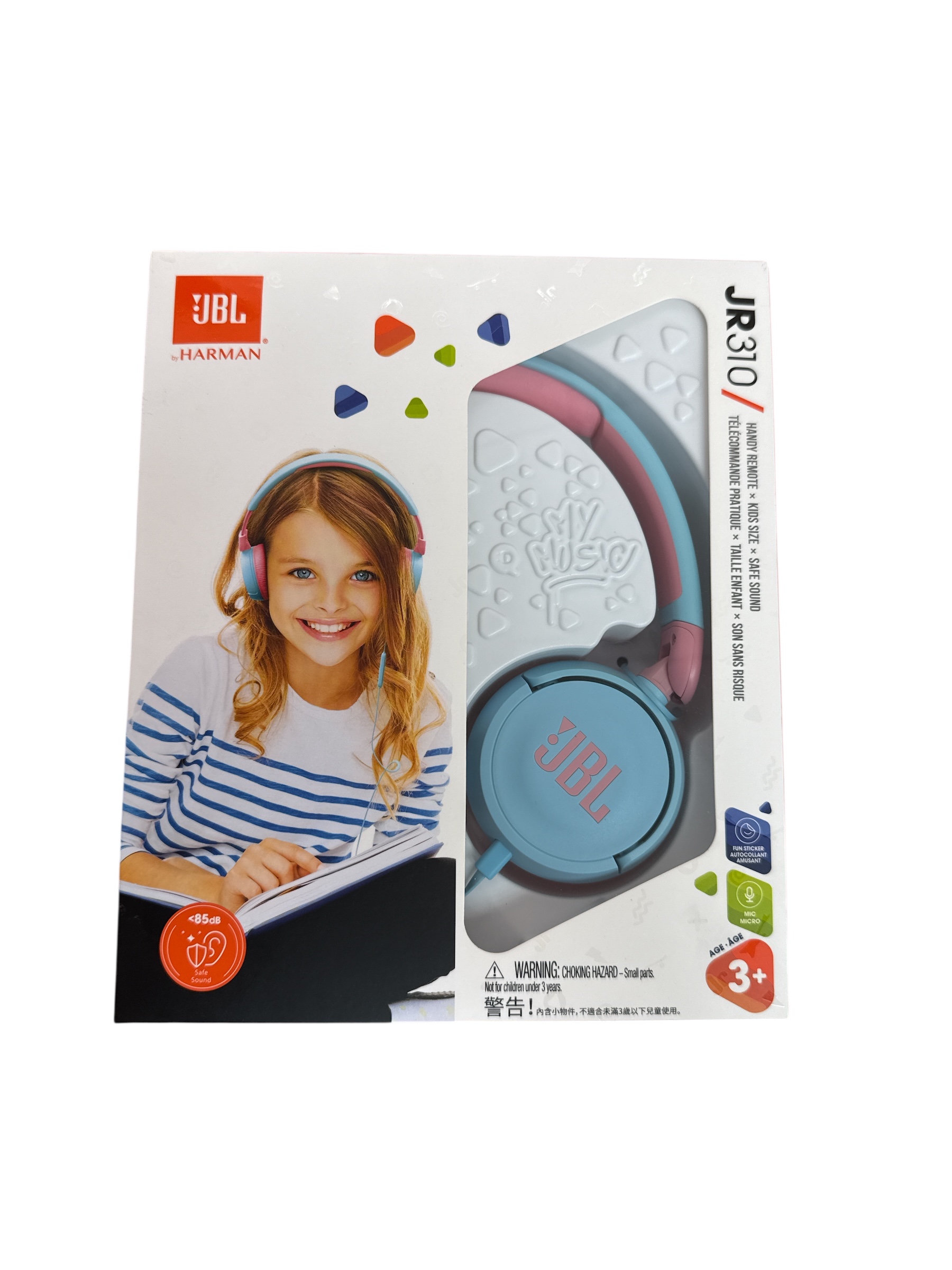 Product photo for JBL JR310 Kids On-Ear Headphones - Blue/Pink Brand New Sealed