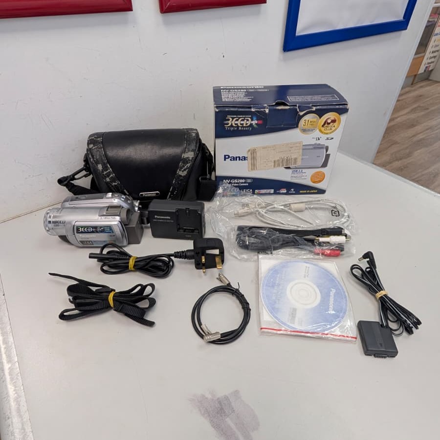 Product photo for Panasonic 3CCD NV-GS280 Handheld MiniDV Cassette Camcorder Silver