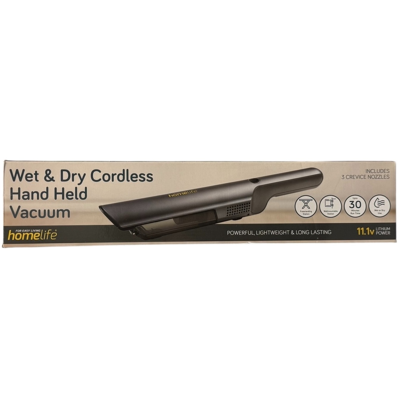 Product photo for New: HomeLife Wet & Dry Cordless Hand Held Vacuum 11.1V - E8014GR