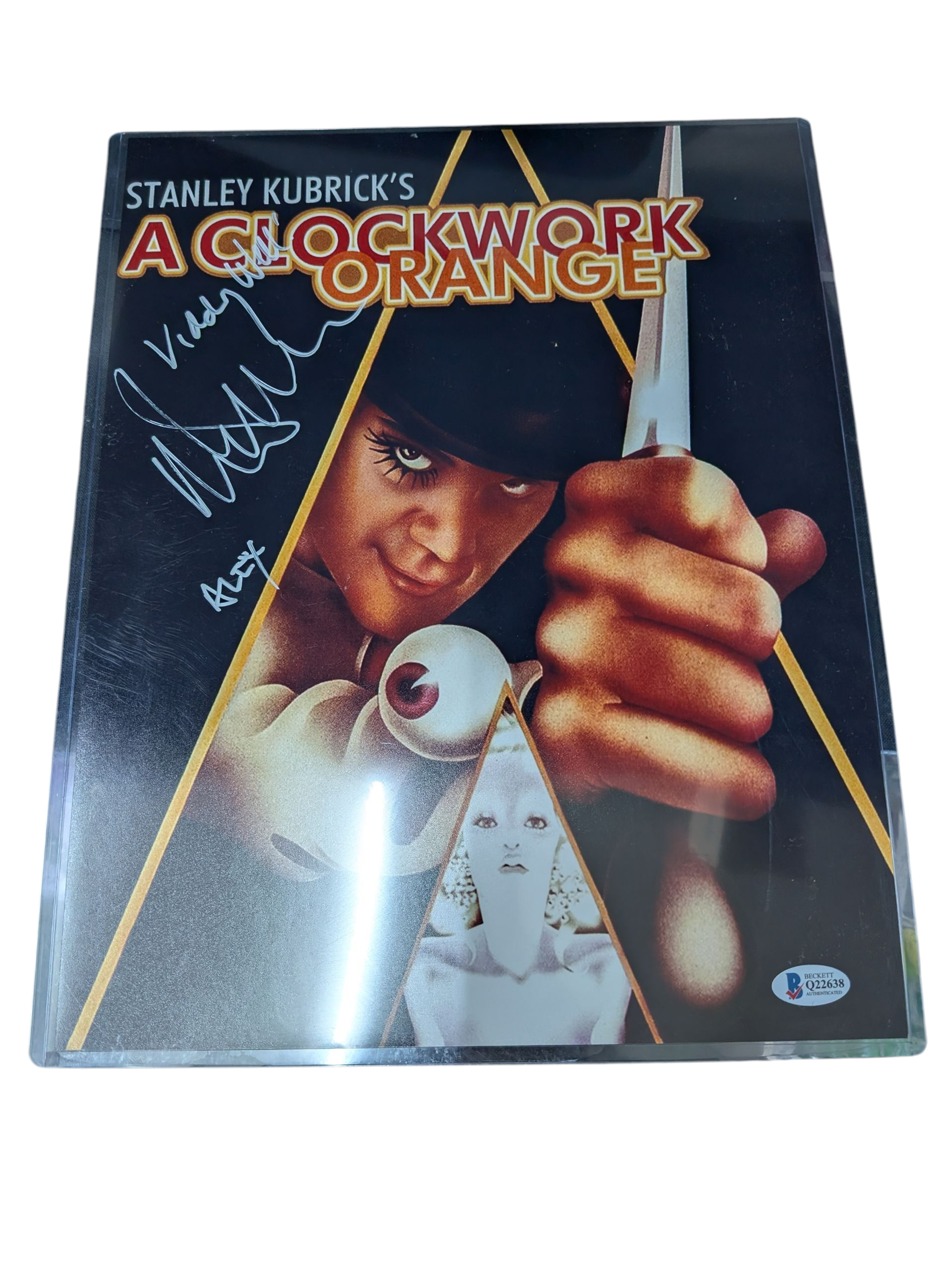 Product photo for Malcolm McDowell Signed 'A Clockwork Orange' Photo With COA