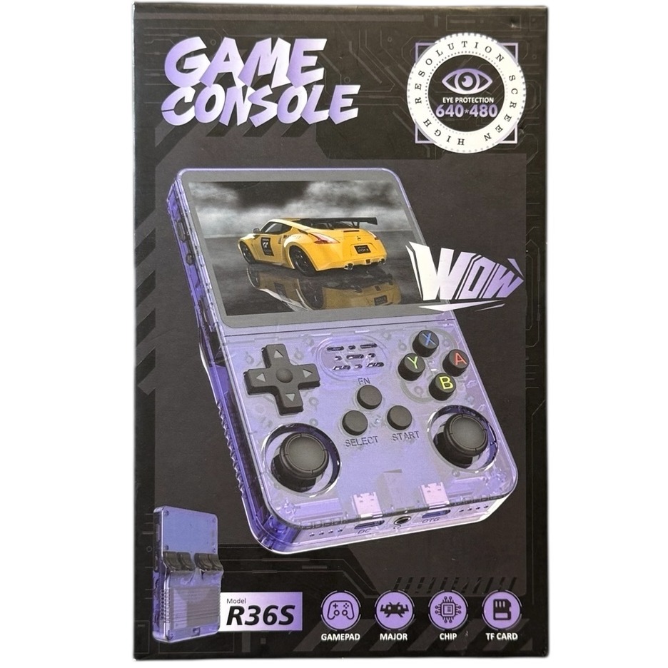 Product photo for Boxed: Game Console R36S - Orange, 64GB