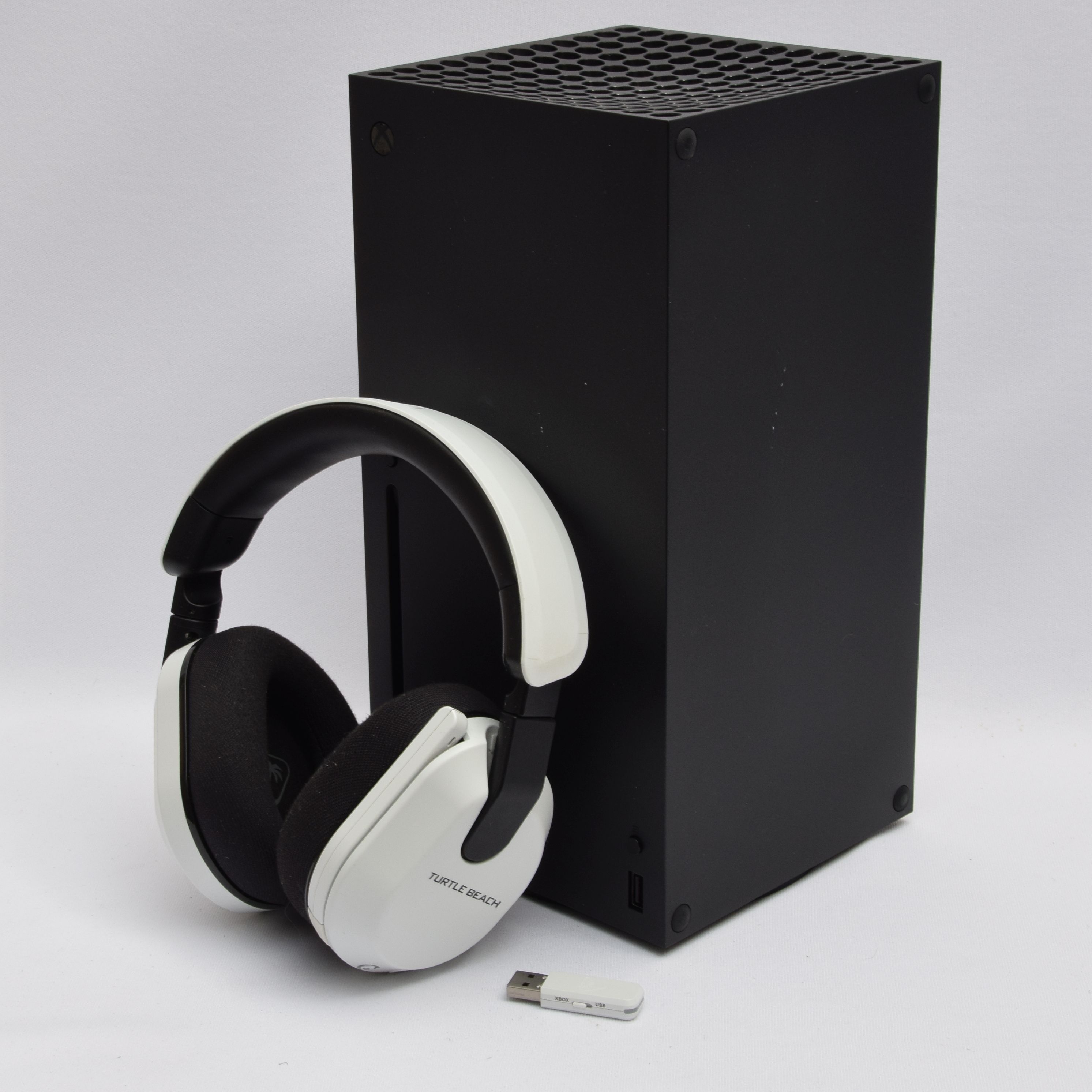 Product photo for Microsoft XBOX Series X 1TB Black Games Console & Turtle Beach Headphones (U)