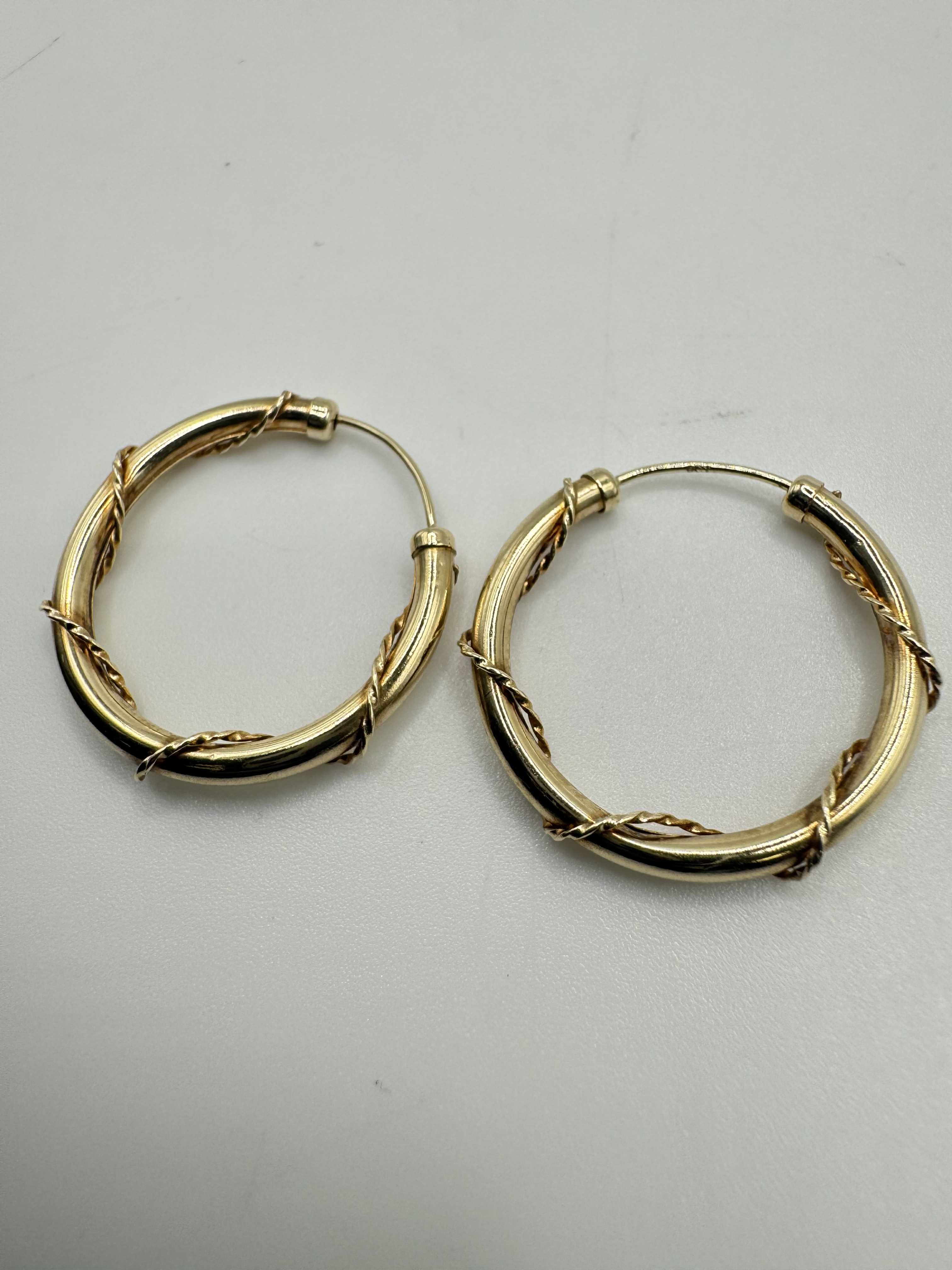 Product photo for 9ct Rope Twist Hoop Earrings
