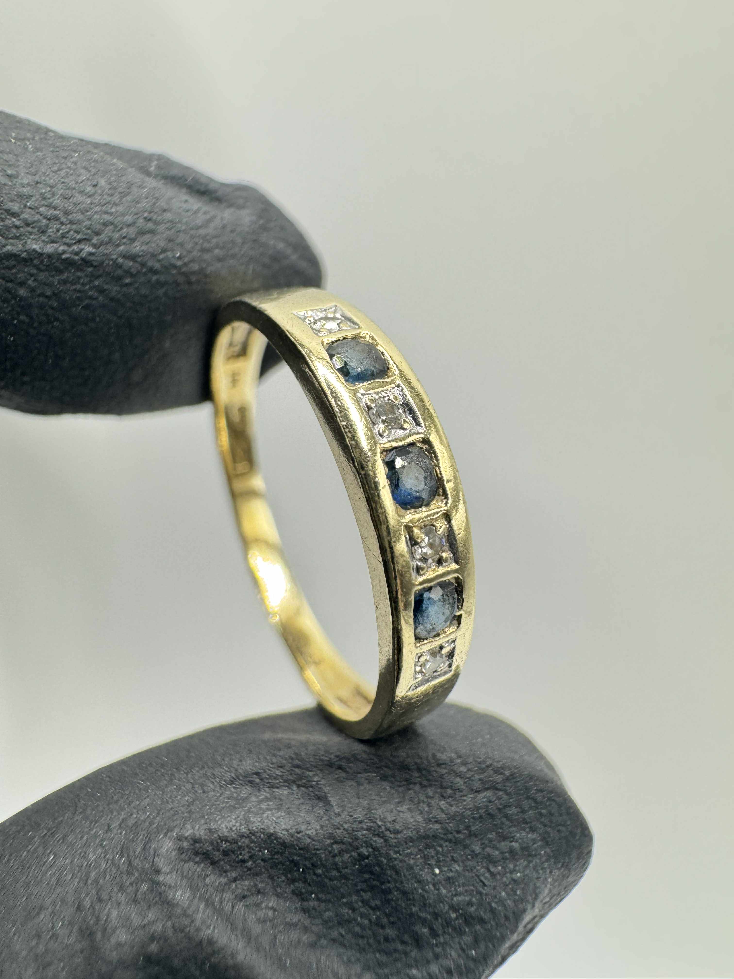 Product photo for 9ct Sapphire & Diamond Half Eternity Ring