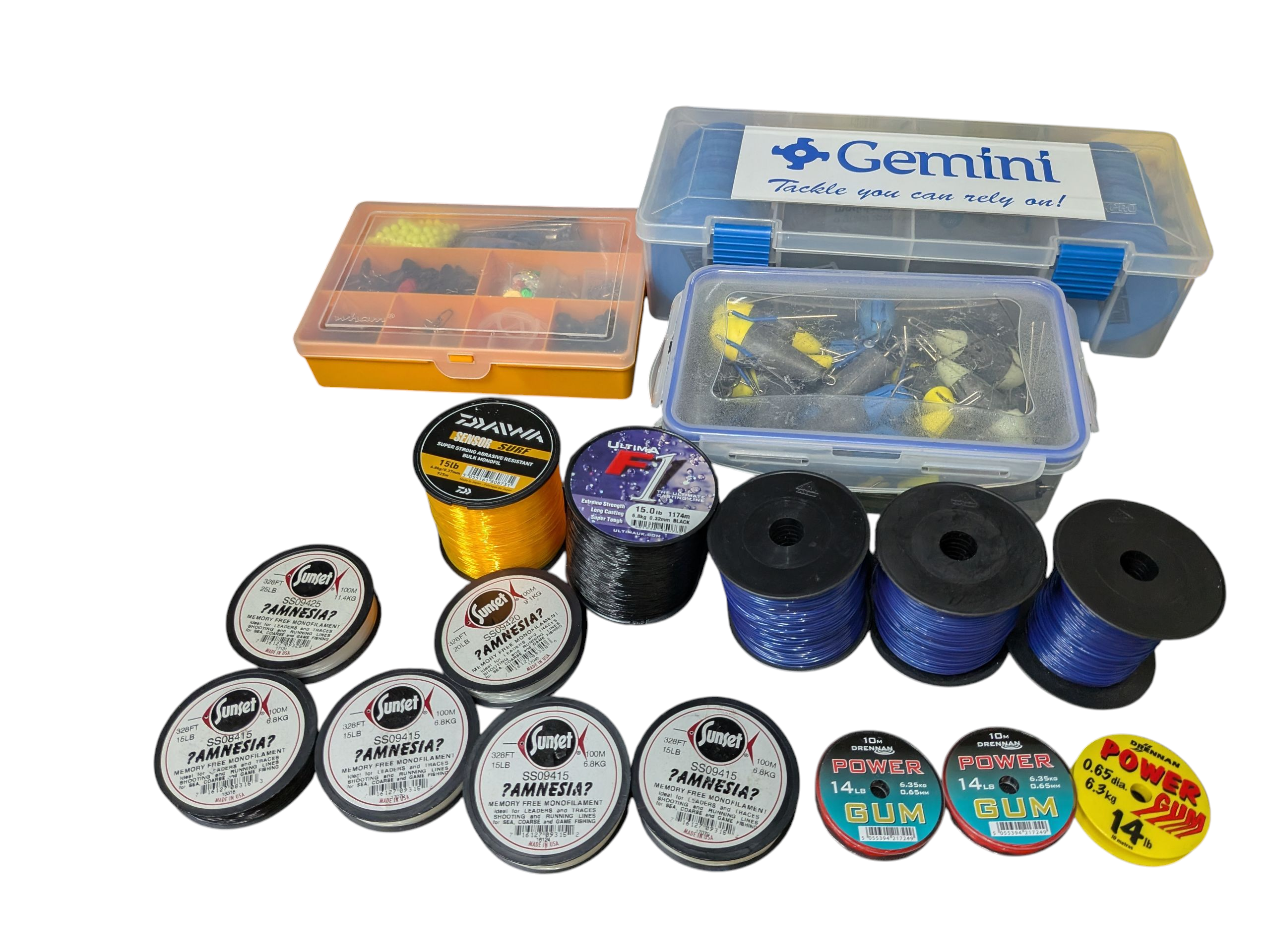 Product photo for Sea Fishing Tackle Job Lot Bundle Beach Casting Rig Making Kit, Weights & Lines