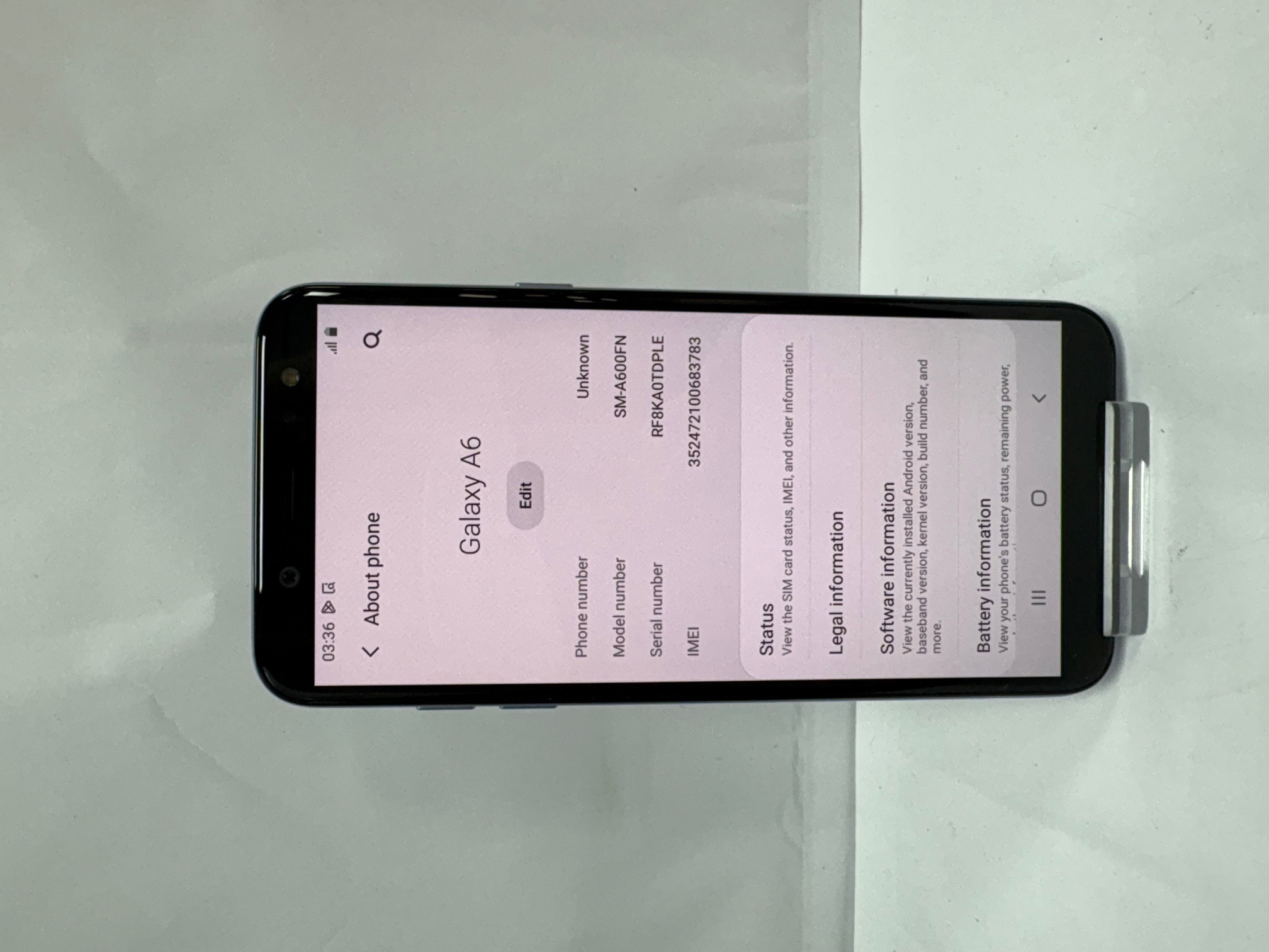 Product photo for SAMSUNG A6 64GB *SILVER*