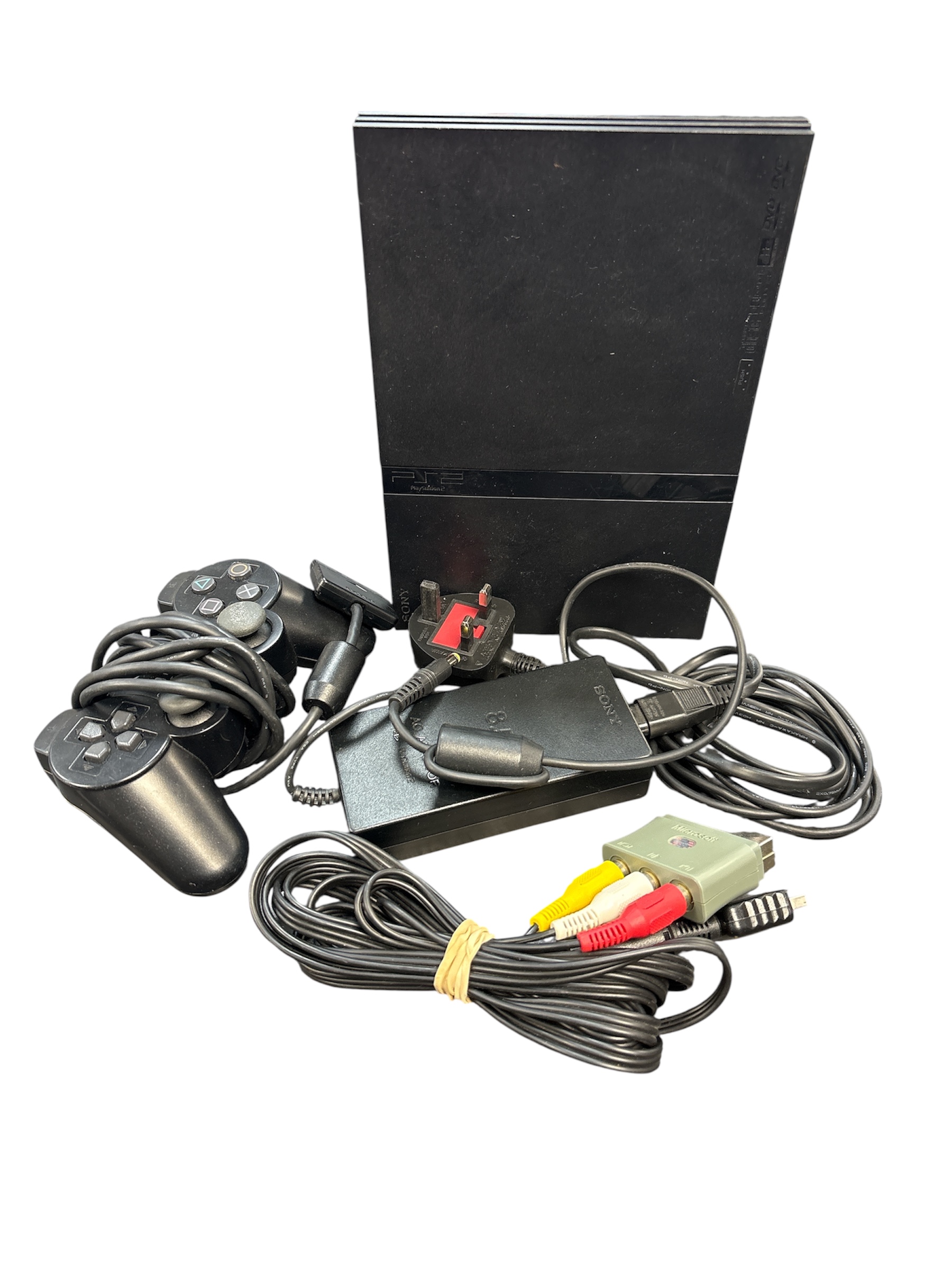 Product photo for PlayStation 2 slim w/ controller and cables