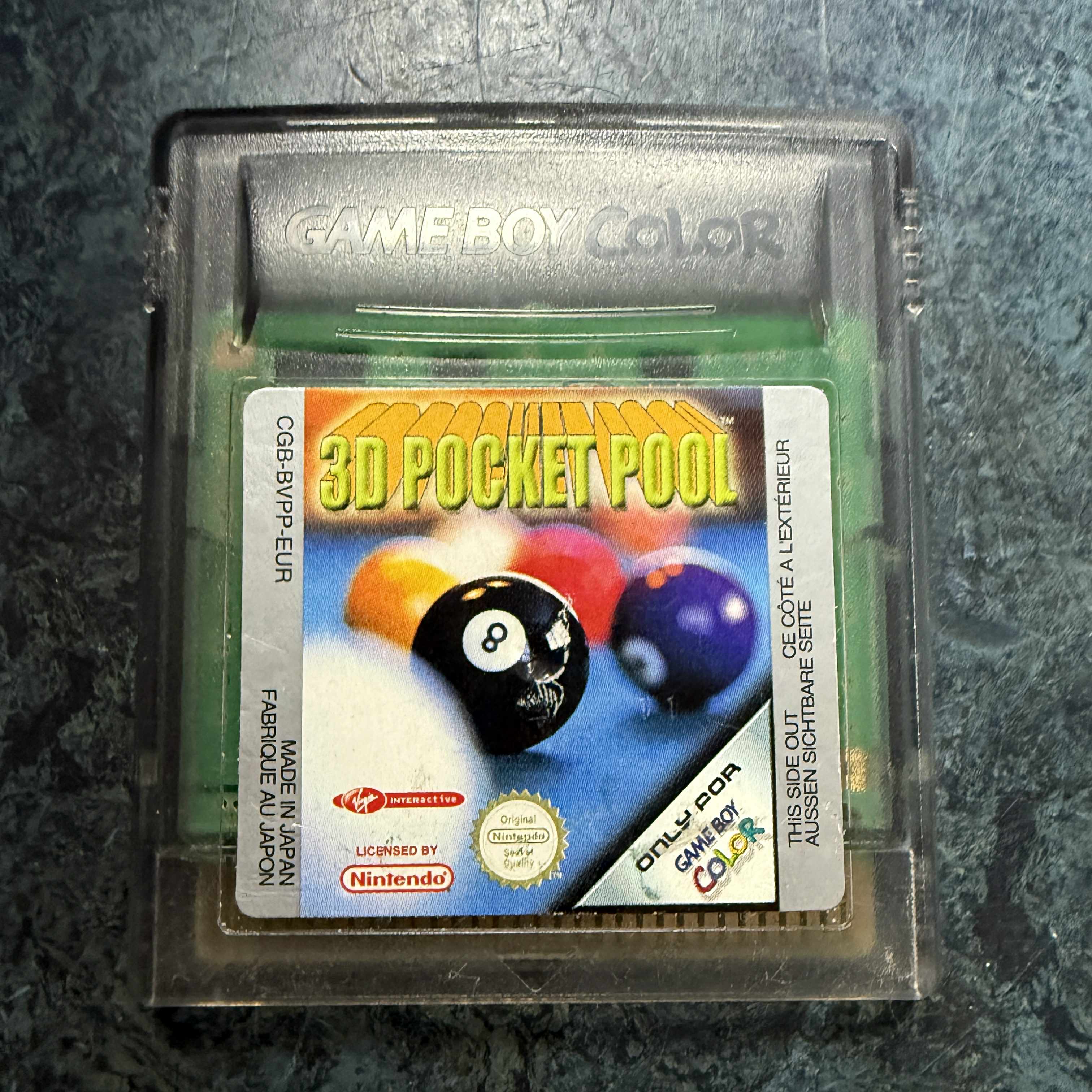 Product photo for Nintendo 3d pocket pool - Gameboy Color Game
