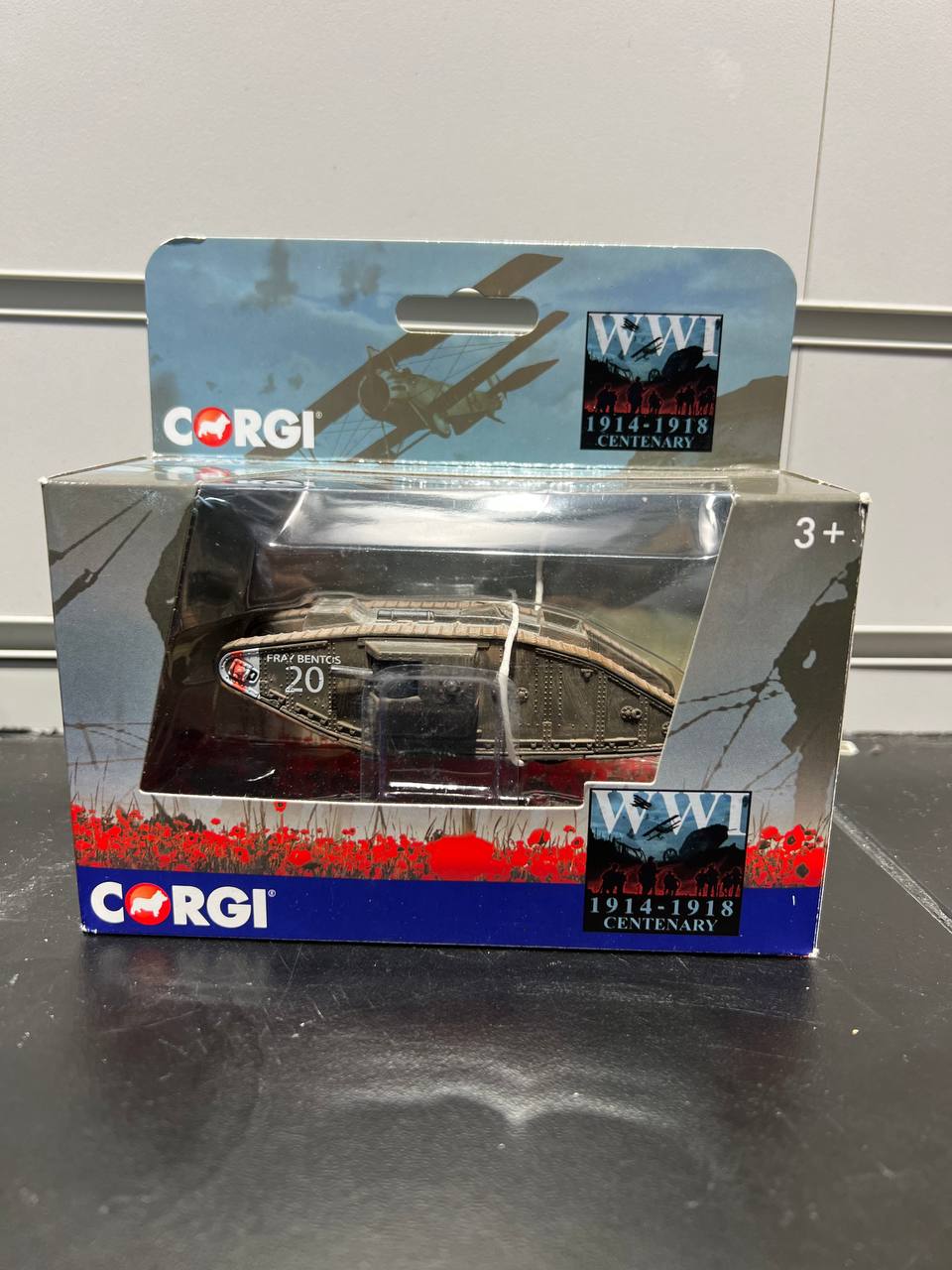 Product photo for Corgi Mark IV Tank WW1 Famous FRAY BENTOS Showcase Die-cast 1:76 scale