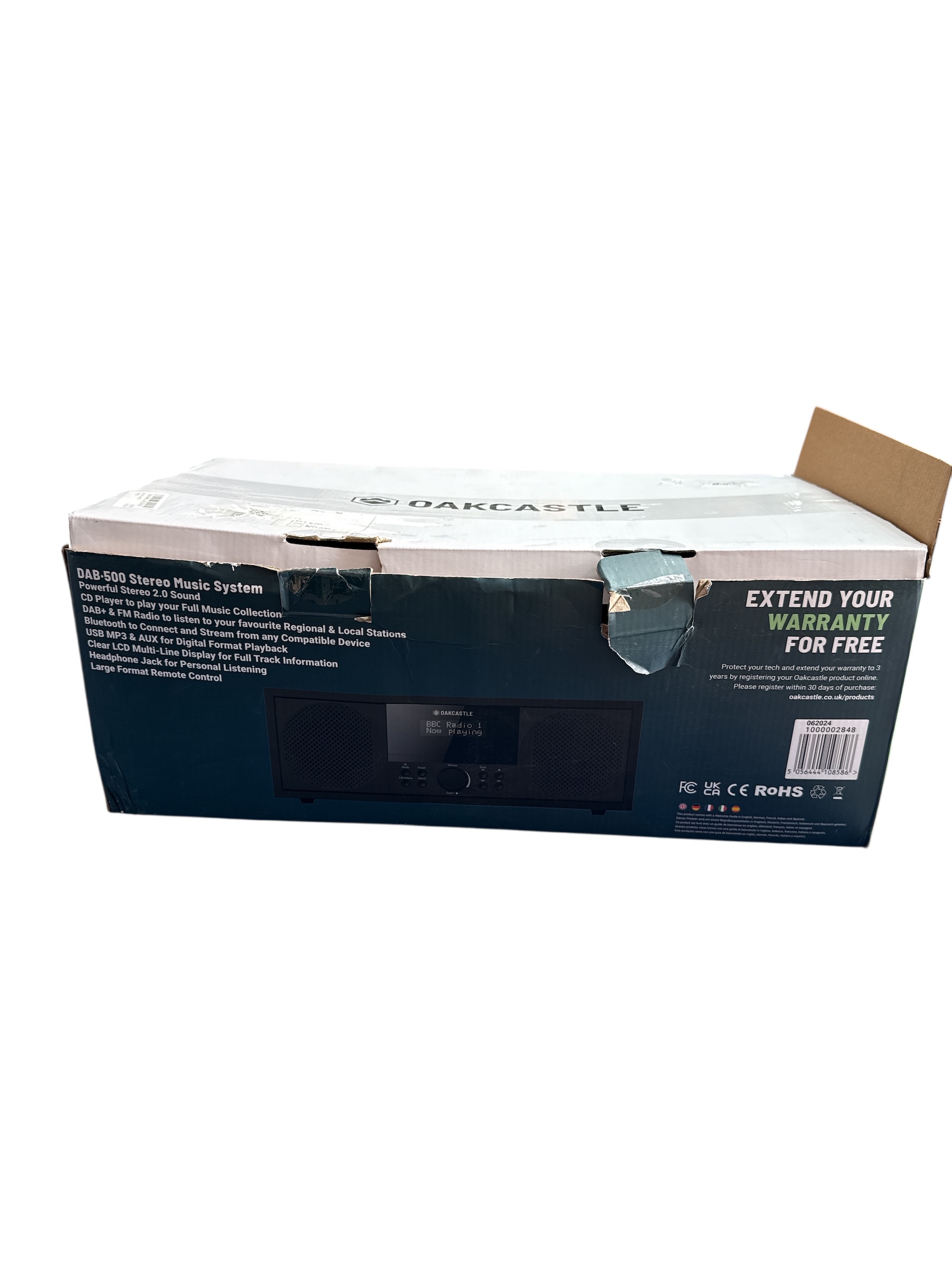 Product photo for Oakwood DAB500 DAB/FM Digital Radio – Open Box (Tested, With Power Cable & Original Box)