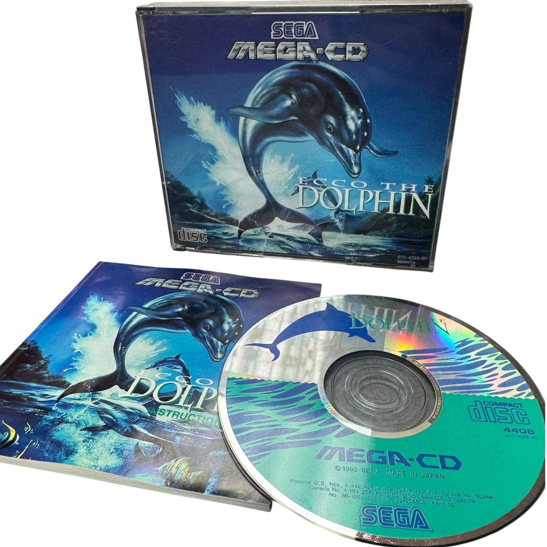 Product photo for SEGA ECCO The Dolphin Sega Mega CD Game Complete Boxed PAL