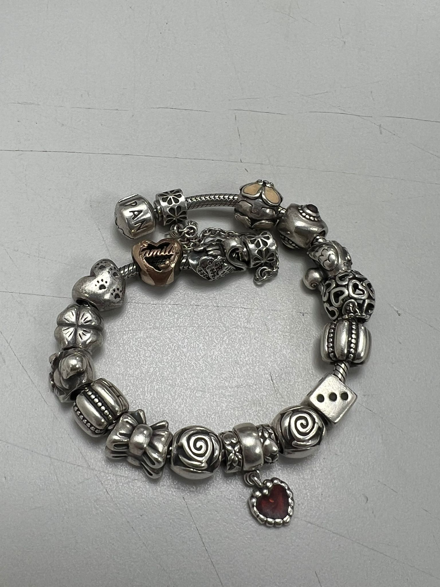 Product photo for Pandora bracelet With 22 charms FULLY HALLMARKED