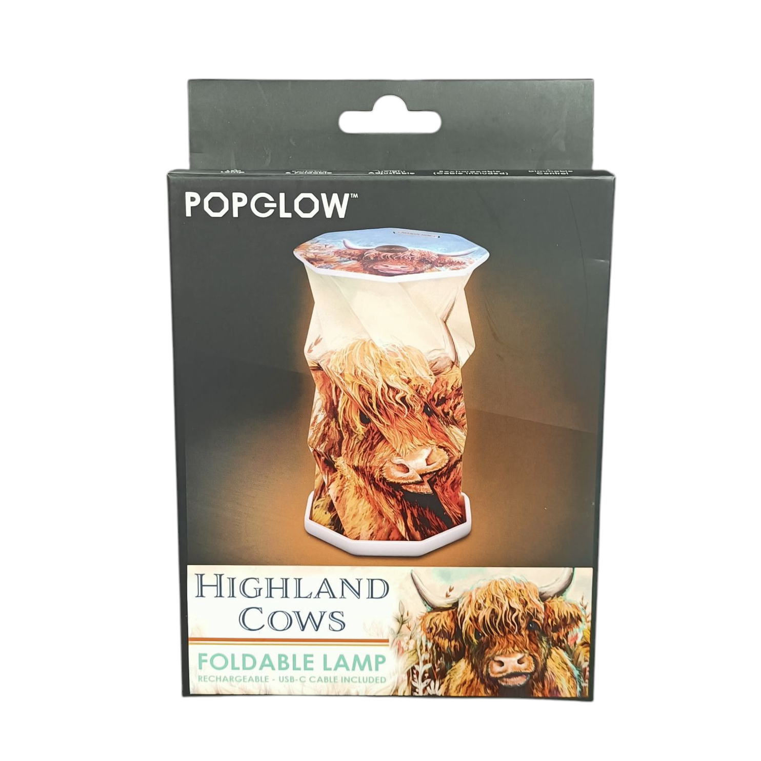 Product photo for Highland Cow Foldable Lamp 21cm