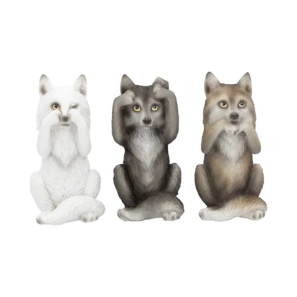 Product photo for Three Wise Wolves 10cm