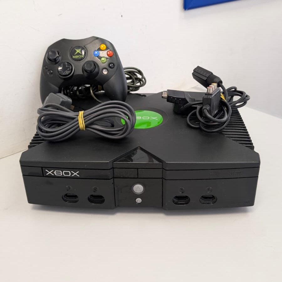 Product photo for Original Xbox Console + Controller, Cables - Untested