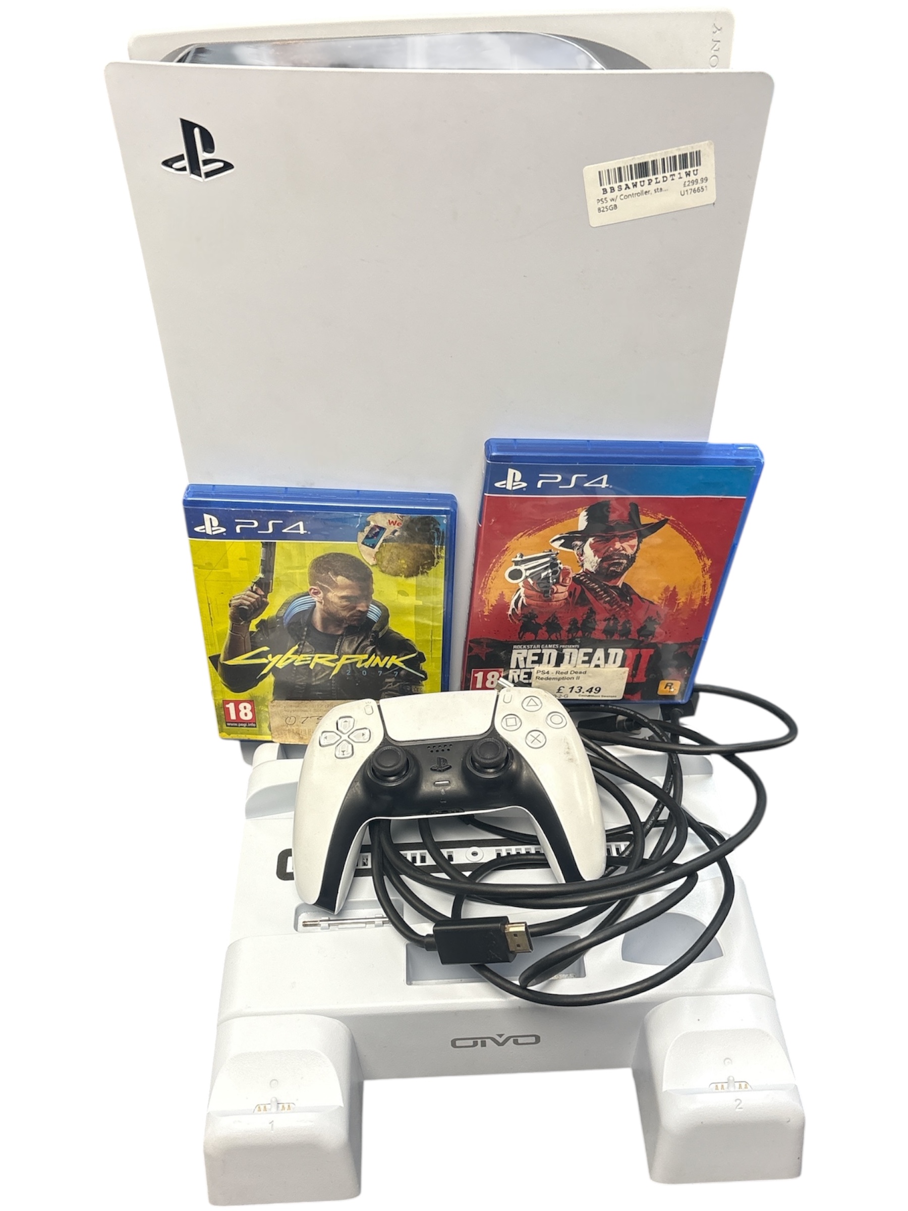 Product photo for PS5 w/ Controller, stand & 2 PS4 Games