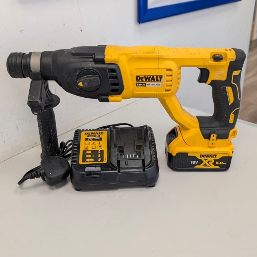 Product photo for DeWalt DCH033 Cordless Brushless SDS Drill With Battery, Charger & Case
