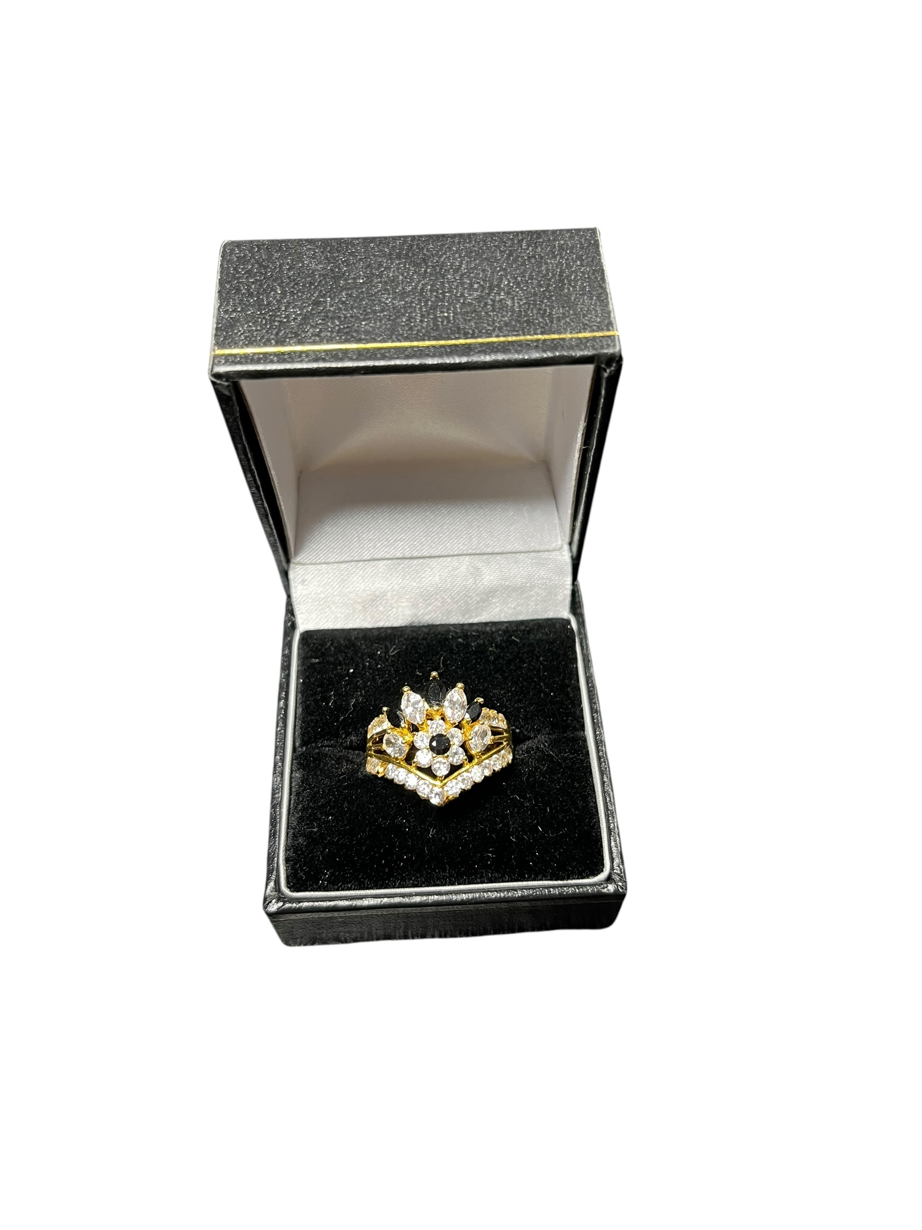 Product photo for 22ct Blue & White CZ Ring – Size P