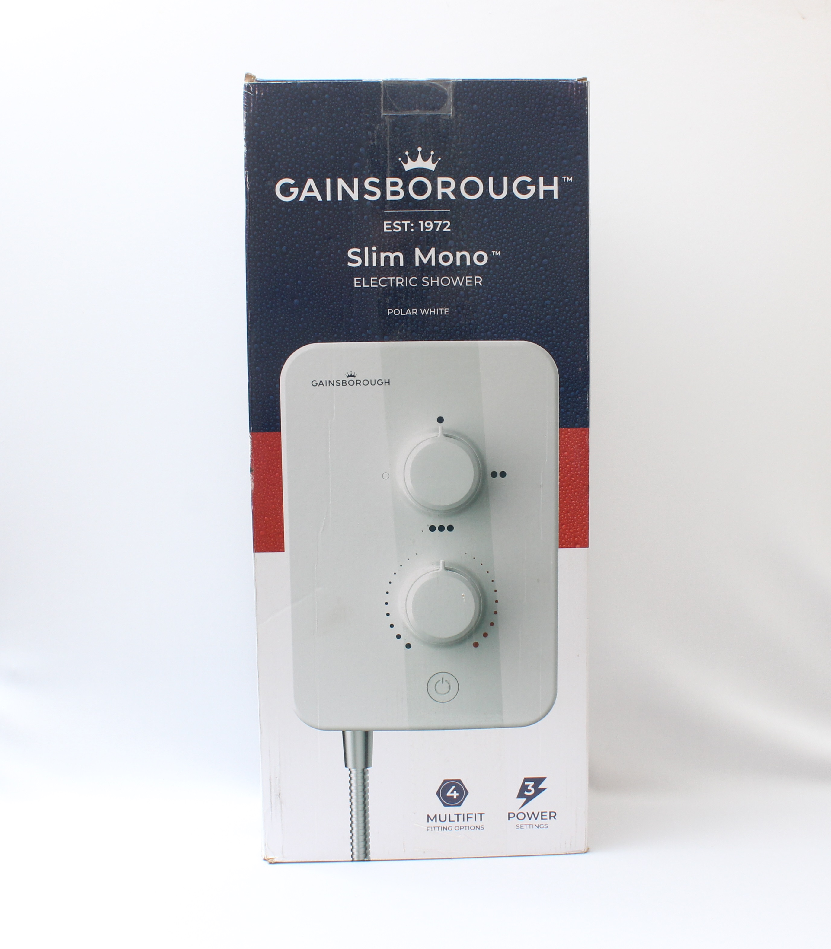 Product photo for Gainsborough Slim Mono Electric Shower - Polar White (New)