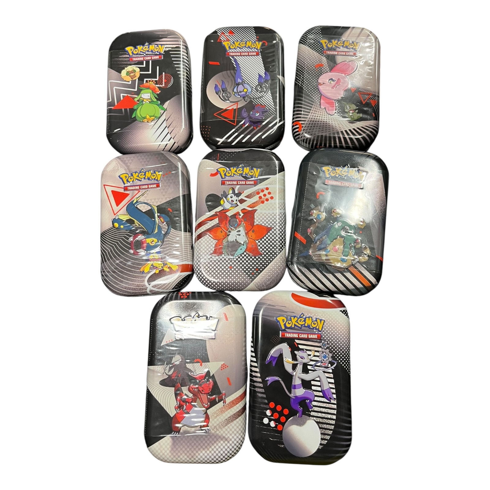 Product photo for Pokémon TCG Unova Mini Tins – Set of 8 (7 Sealed, 1 Opened)