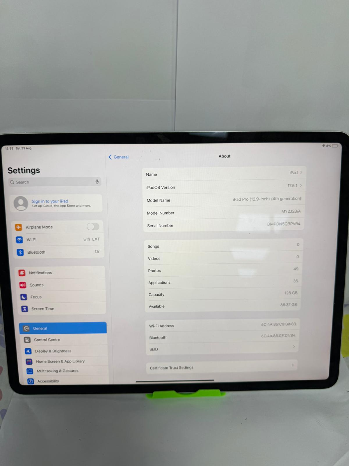 Product photo for APPLE IPAD 12.9 INCH 4TH GENERATION