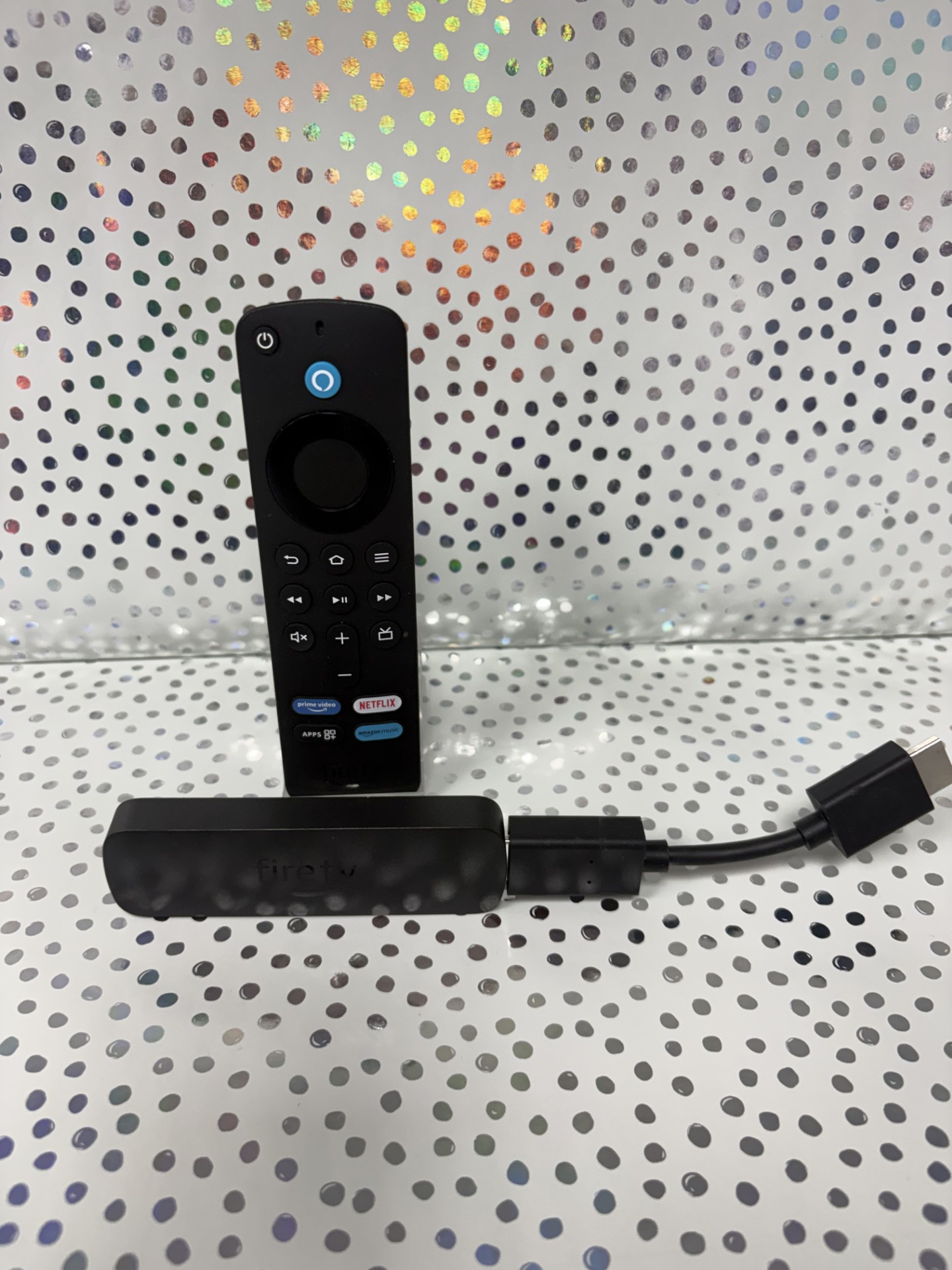 Product photo for amazon fire stick 4k 2nd gen black unboxed