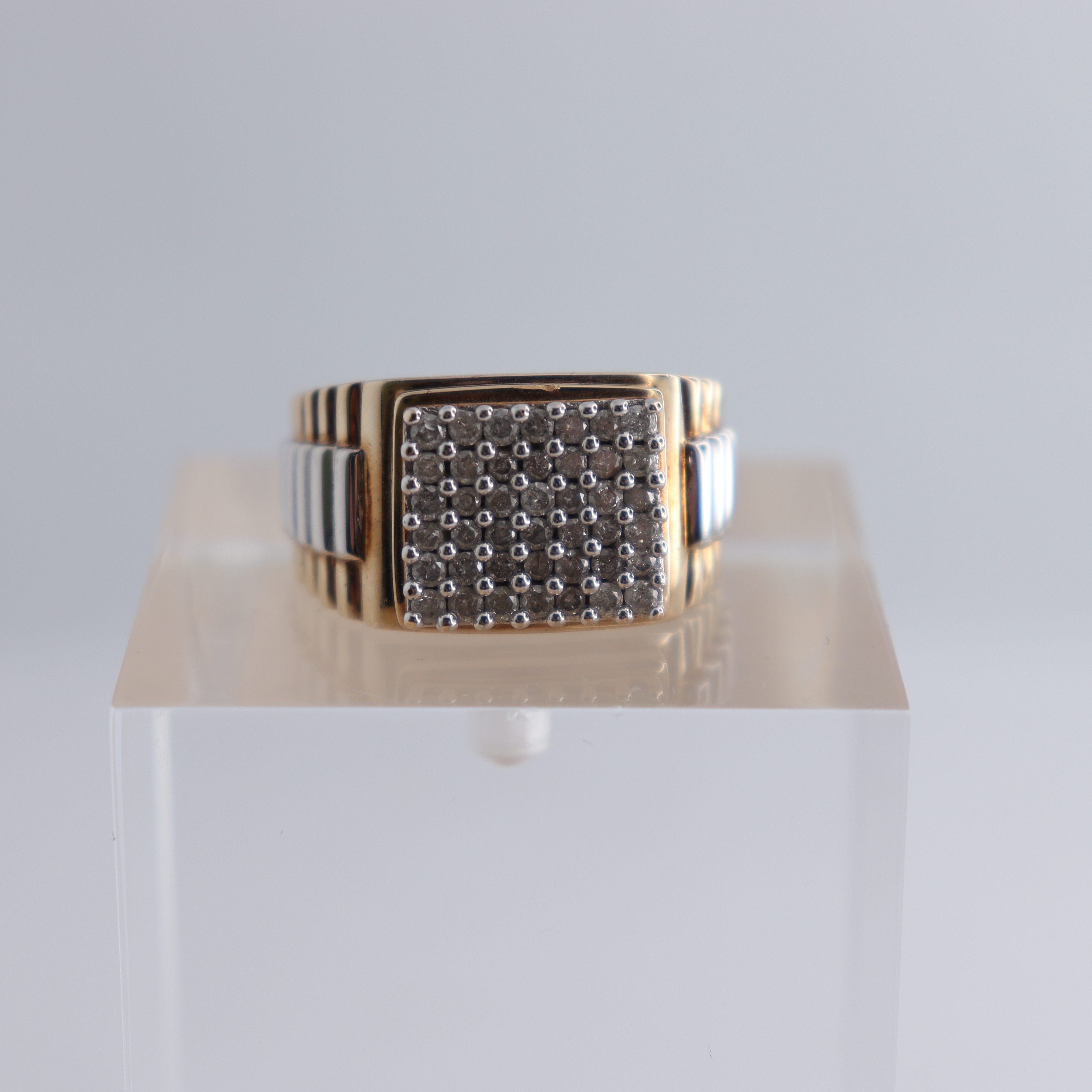 Product photo for Hallmarked Bicolour 1.00ct TW Diamond Rolex Ring