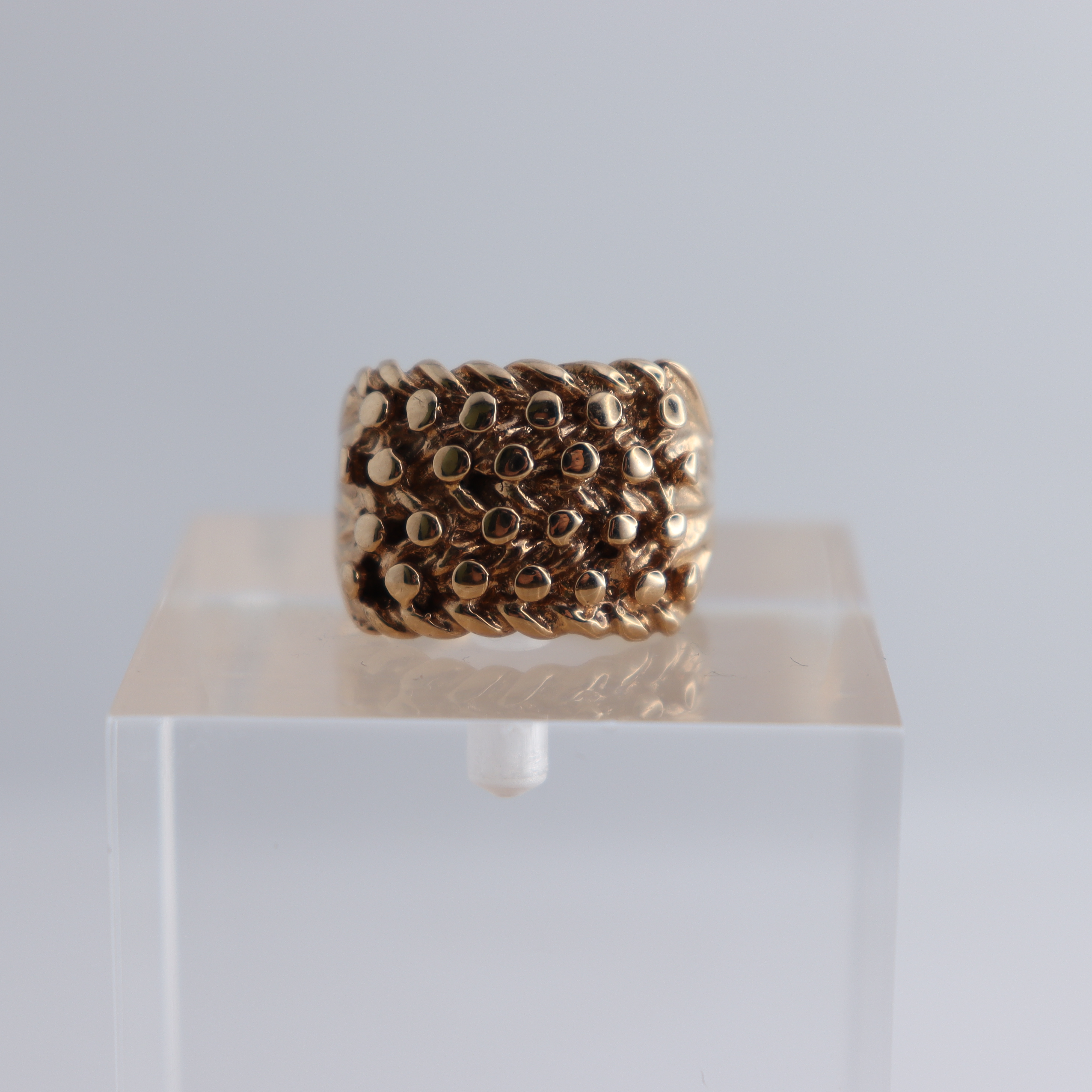Product photo for Hallmarked 9ct Gold 4 Row Keeper Ring