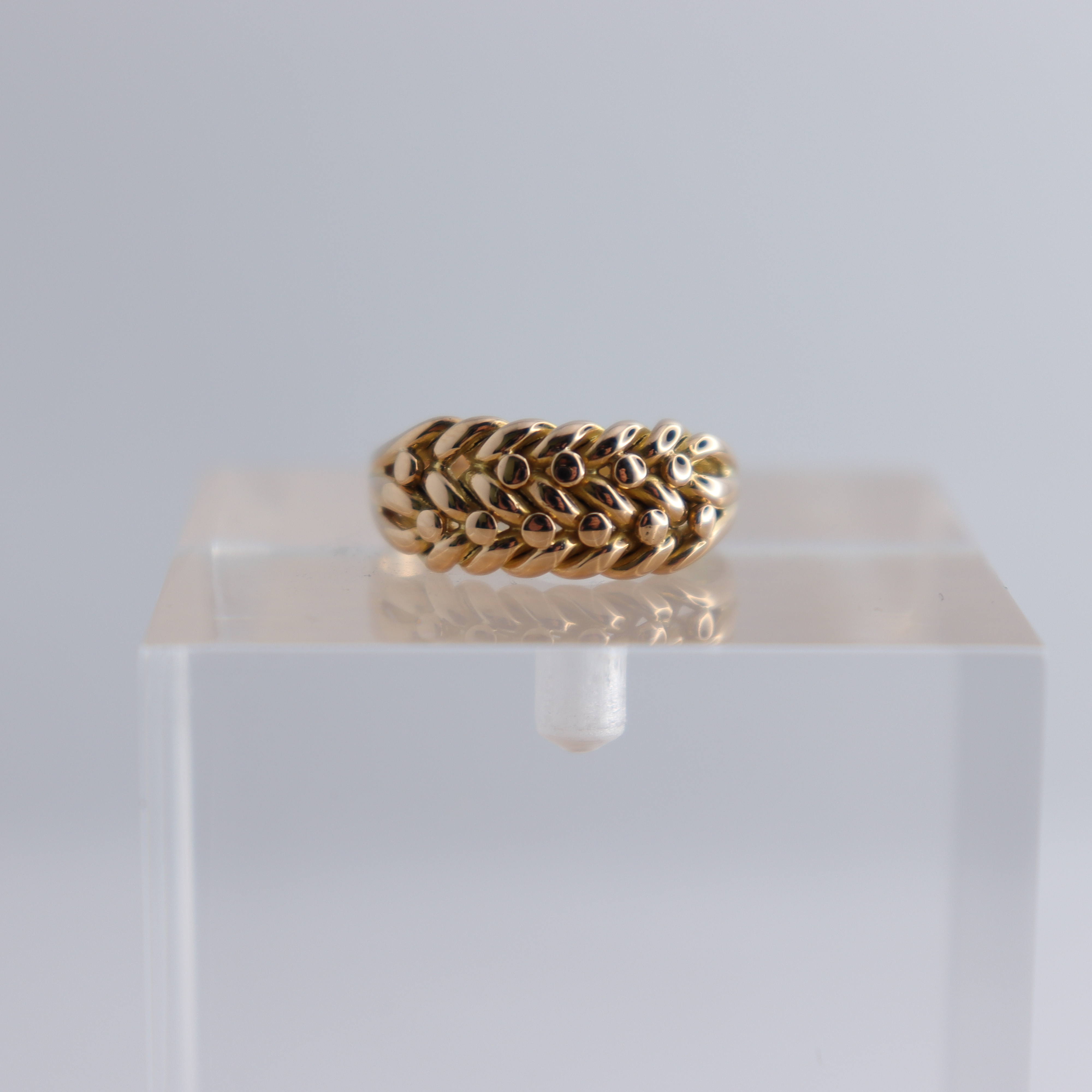 Product photo for Hallmarked 18ct Gold 2 Row Keeper Ring