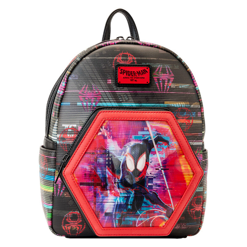 Product photo for Loungefly Marvel Spiderman Across the Spider-Verse Lenticular backpack 27cm