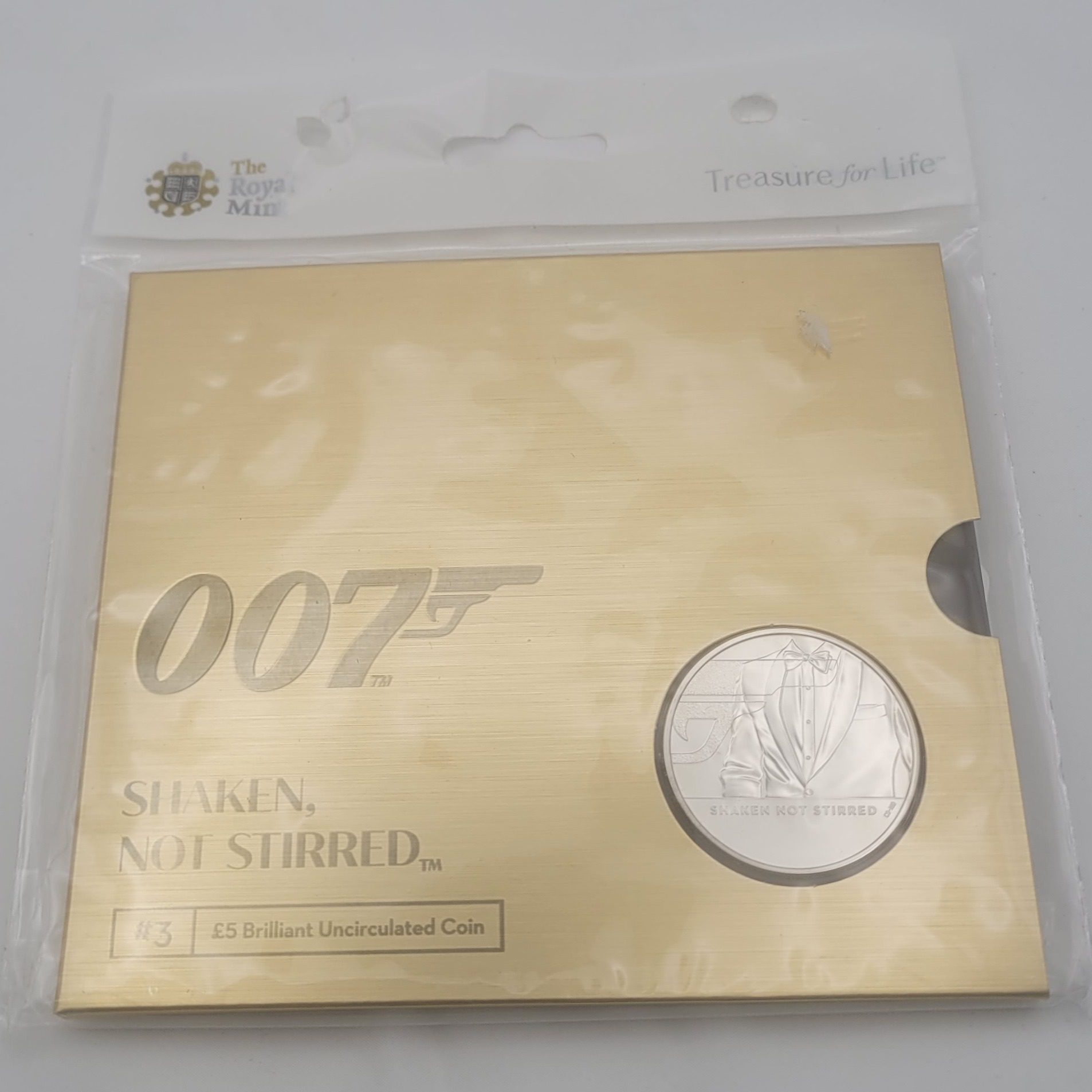 Product photo for 007 Shaken Not Stirred £5 Brilliant Uncirculated Coin