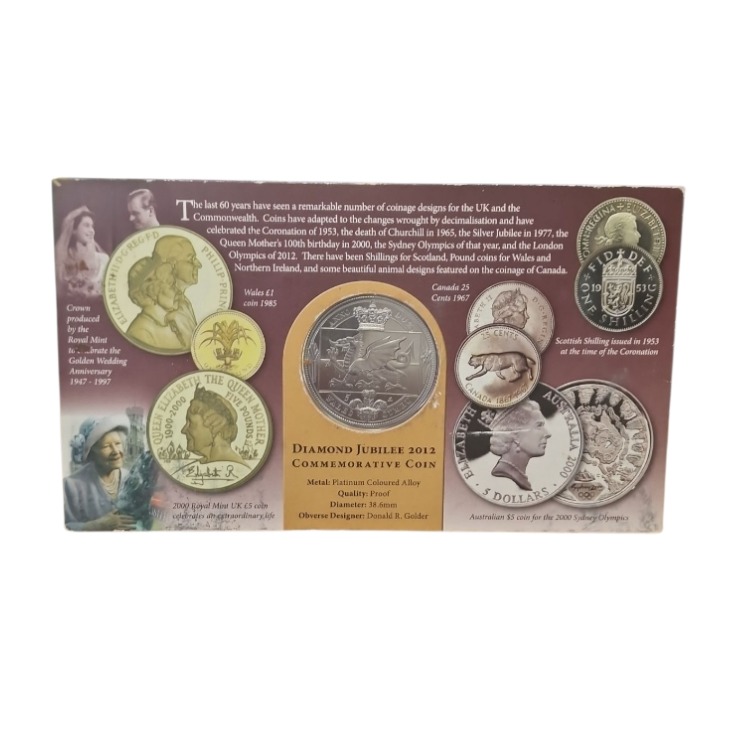 Product photo for 2012 Queen Elizabeth Diamond Jubilee Wales Commemorative Coin