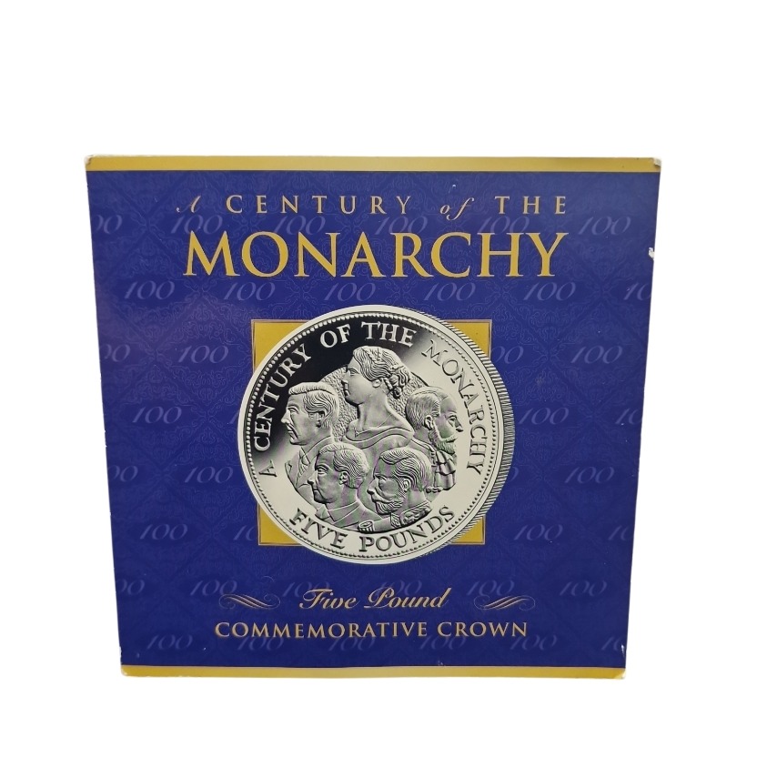 Product photo for A Century of the Monarchy £5 Crown Guernsey 2000